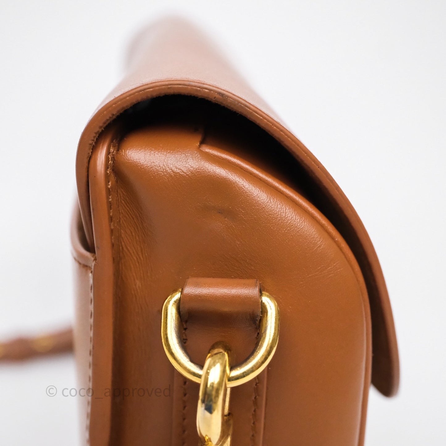 Christian Dior Medium Bobby Bag Brown Calfskin Gold Hardware