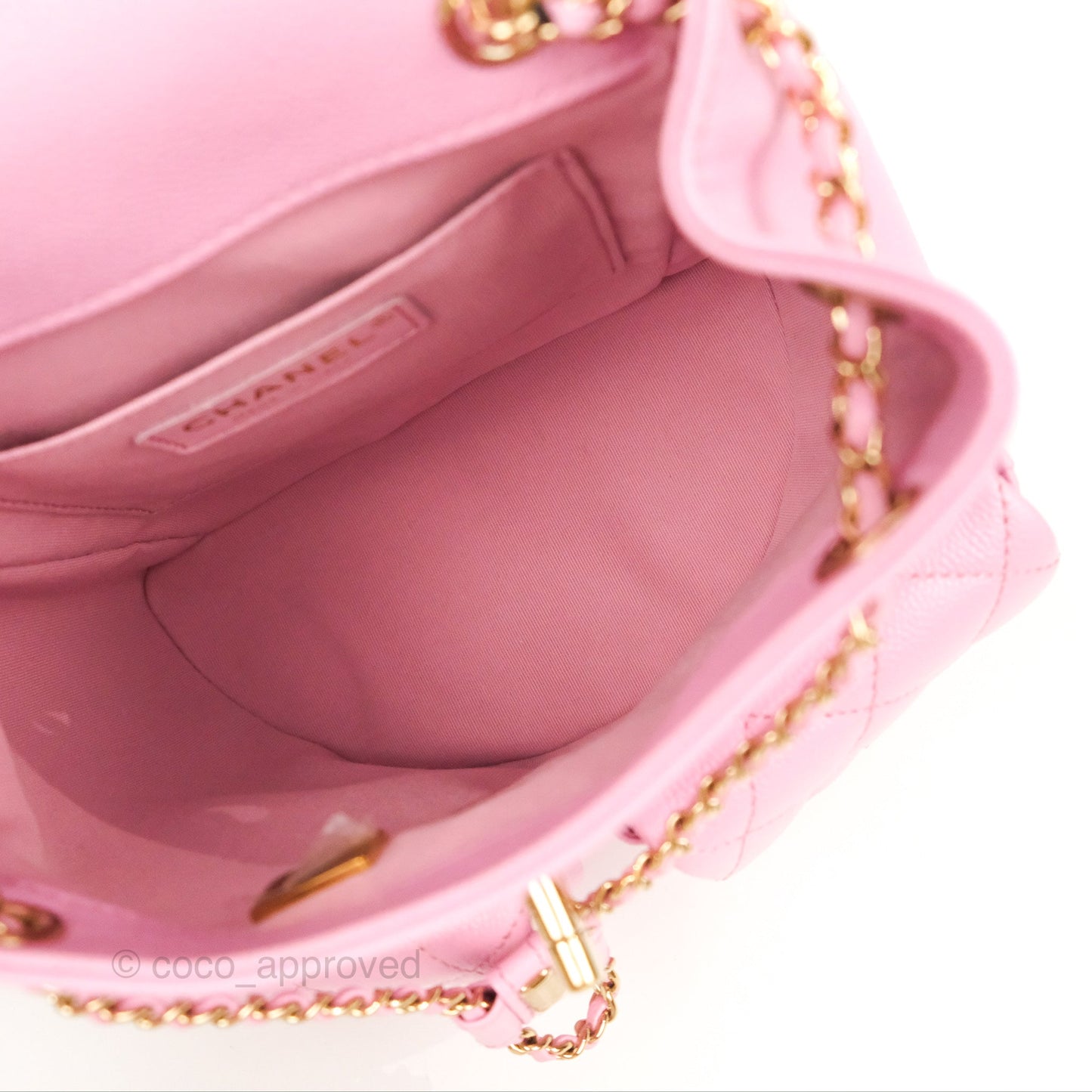 Chanel Duma Backpack Medium Pink Caviar Gold Hardware 23P