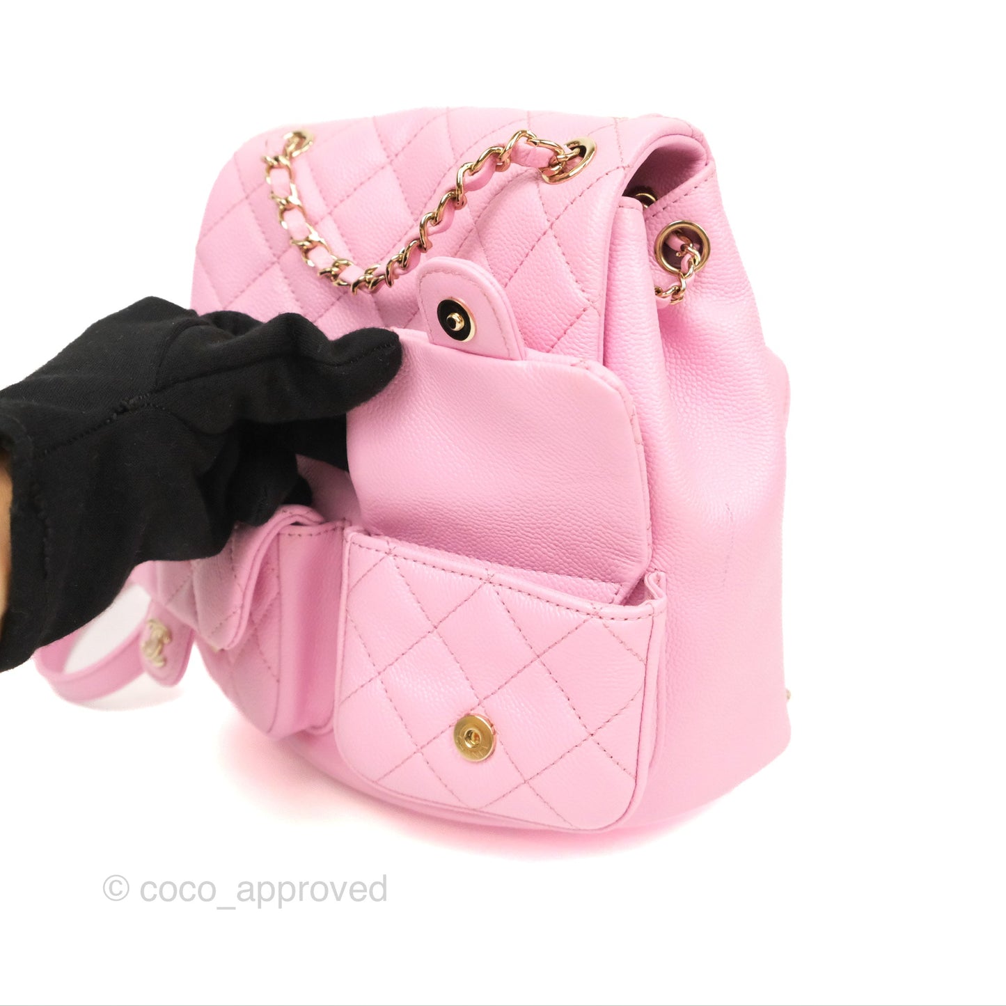 Chanel Duma Backpack Medium Pink Caviar Gold Hardware 23P