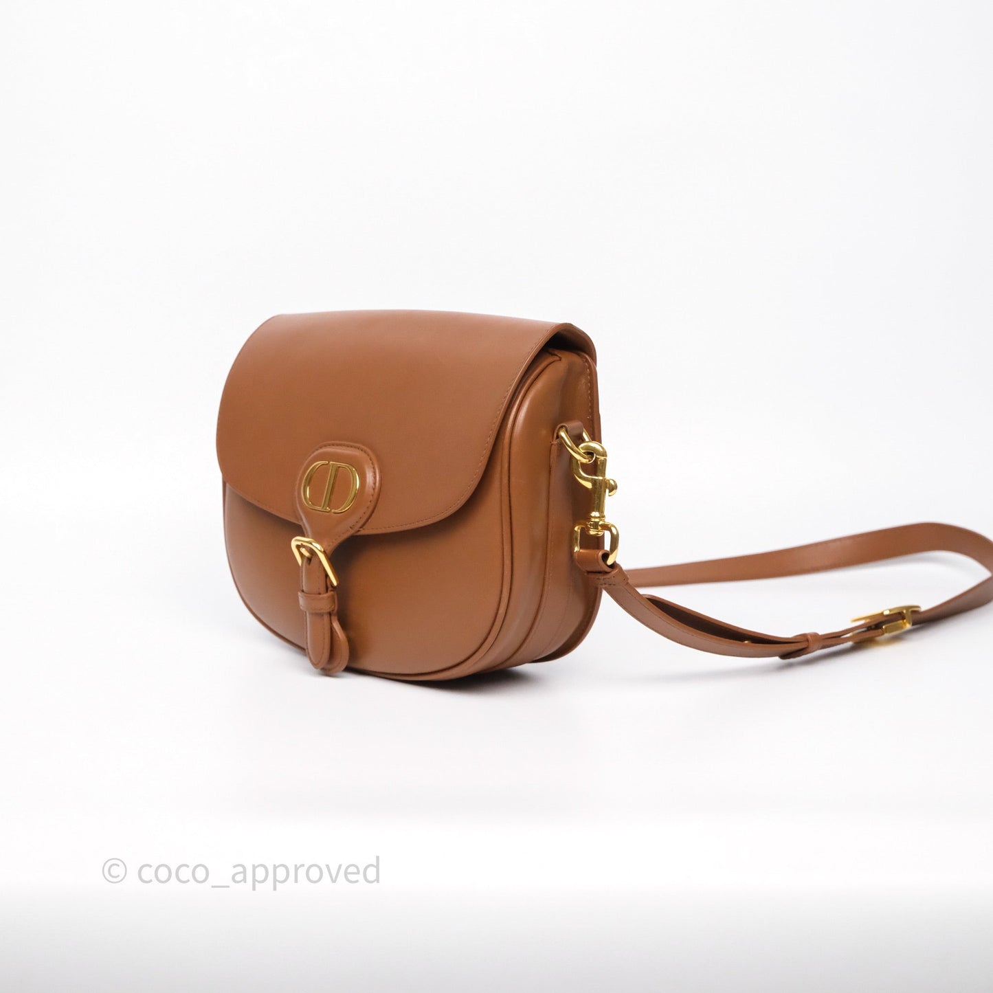 Christian Dior Medium Bobby Bag Brown Calfskin Gold Hardware