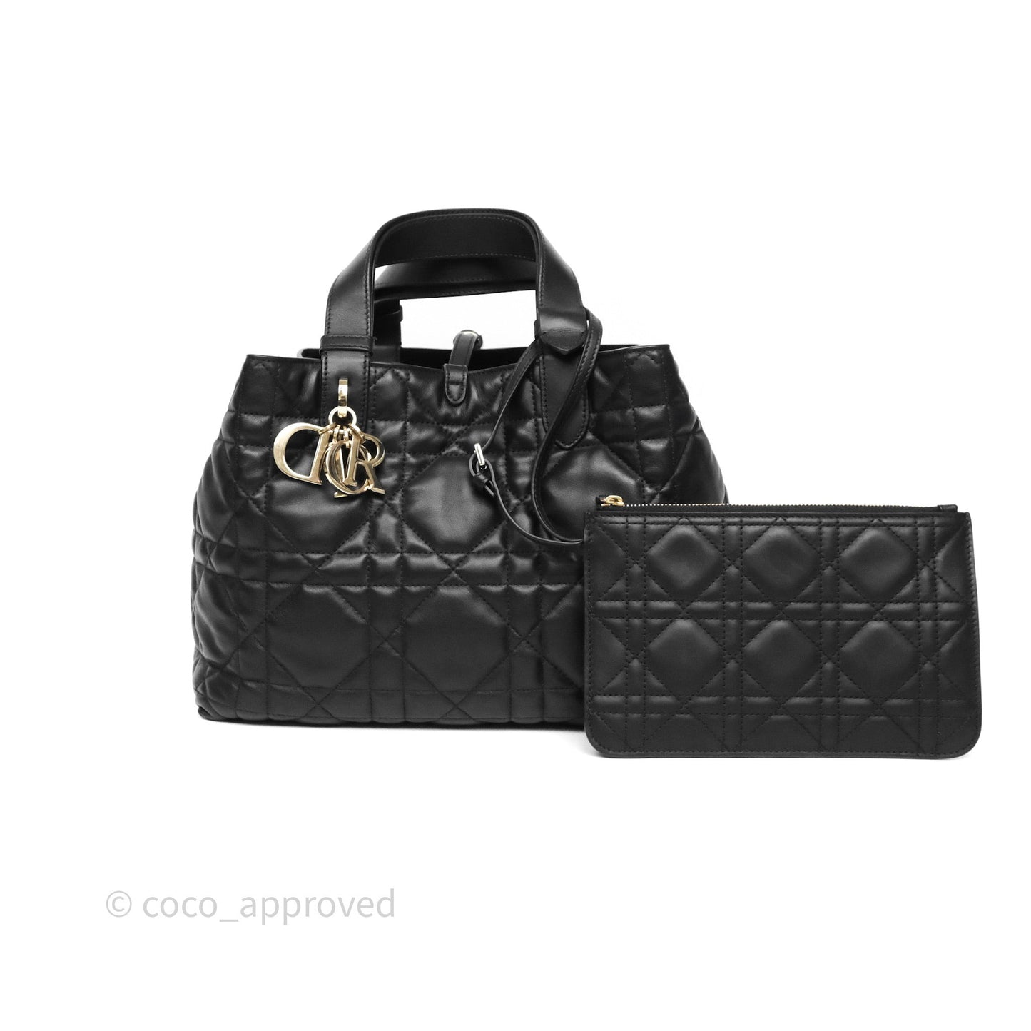 Christian Dior Medium Dior Toujours Bag Black Macrocannage Calfskin