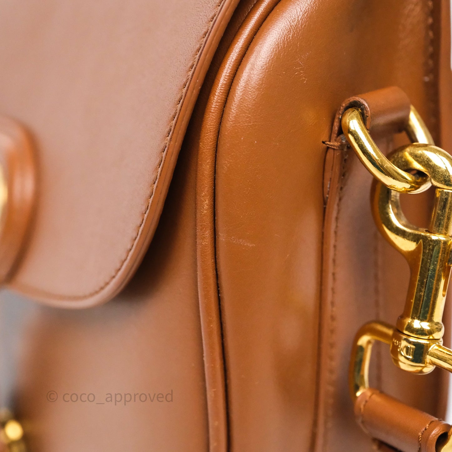 Christian Dior Medium Bobby Bag Brown Calfskin Gold Hardware