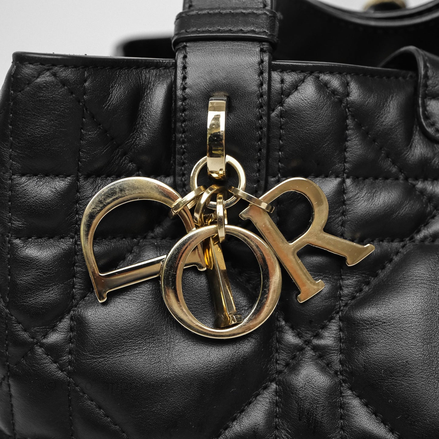 Christian Dior Medium Dior Toujours Bag Black Macrocannage Calfskin
