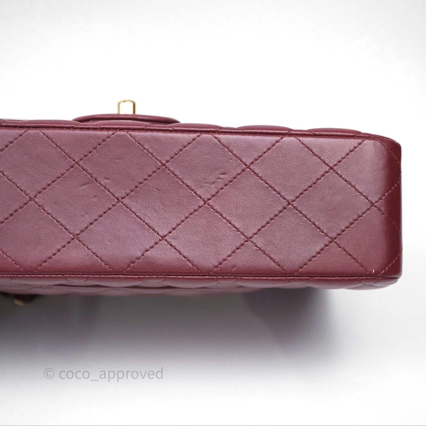 Chanel Classic M/L Medium Flap Quilted Burgundy Lambskin Gold Hardware