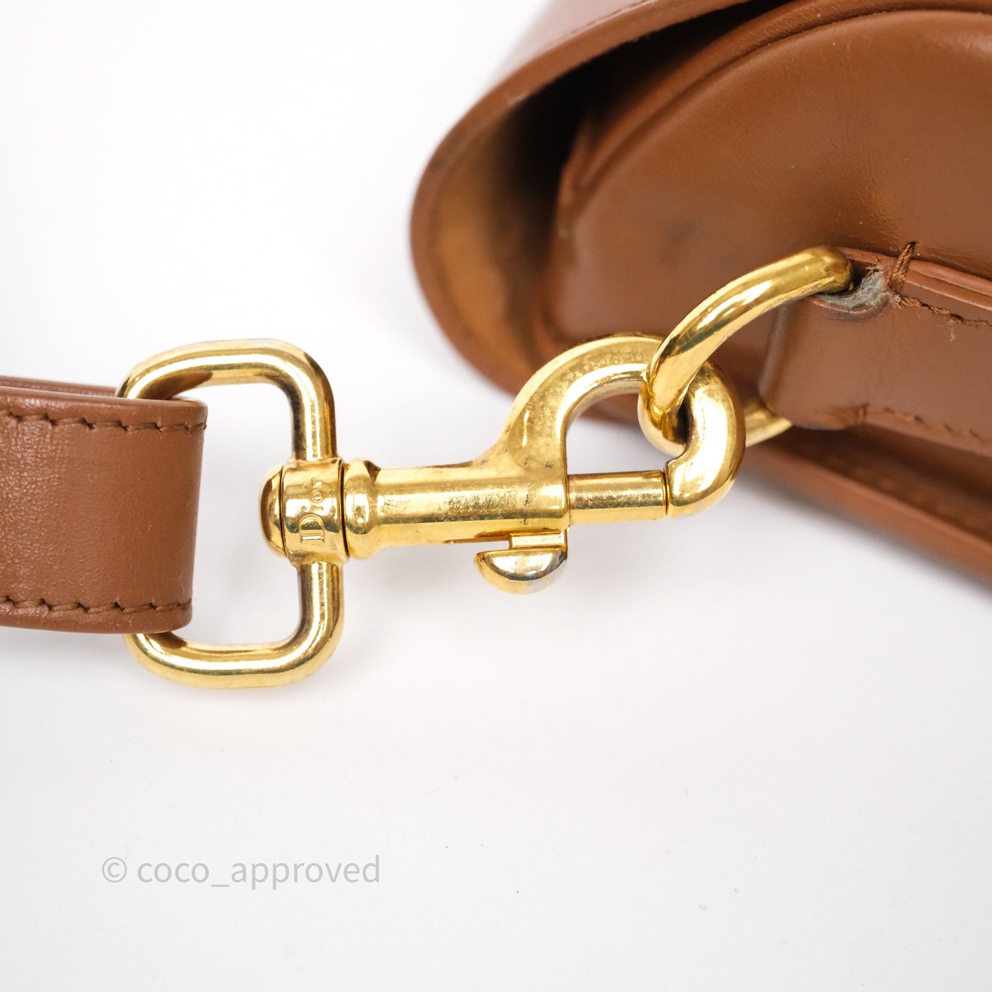 Christian Dior Medium Bobby Bag Brown Calfskin Gold Hardware