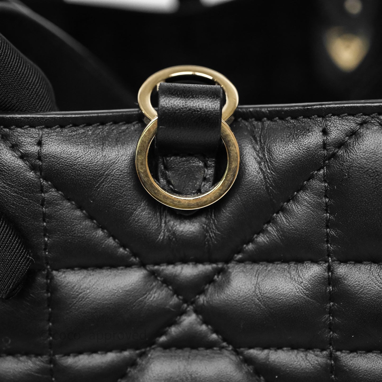 Christian Dior Medium Dior Toujours Bag Black Macrocannage Calfskin