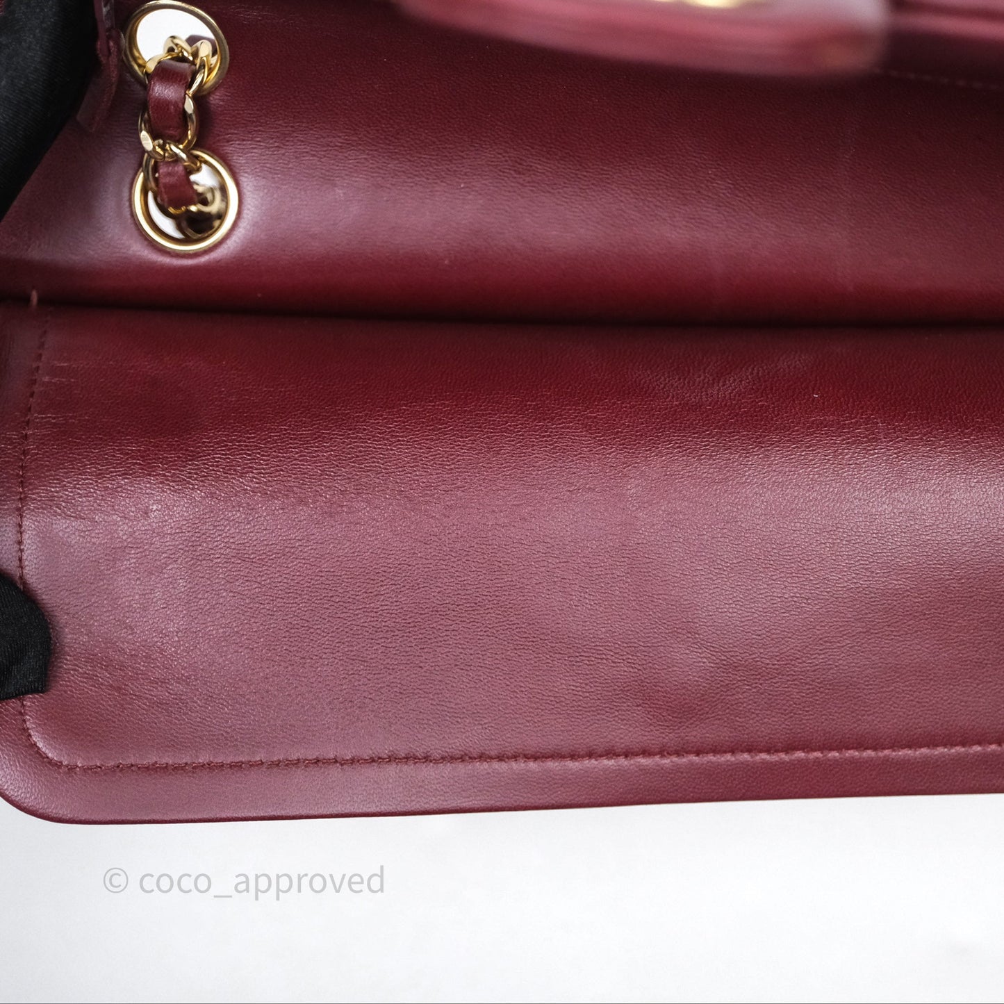 Chanel Classic M/L Medium Flap Quilted Burgundy Lambskin Gold Hardware