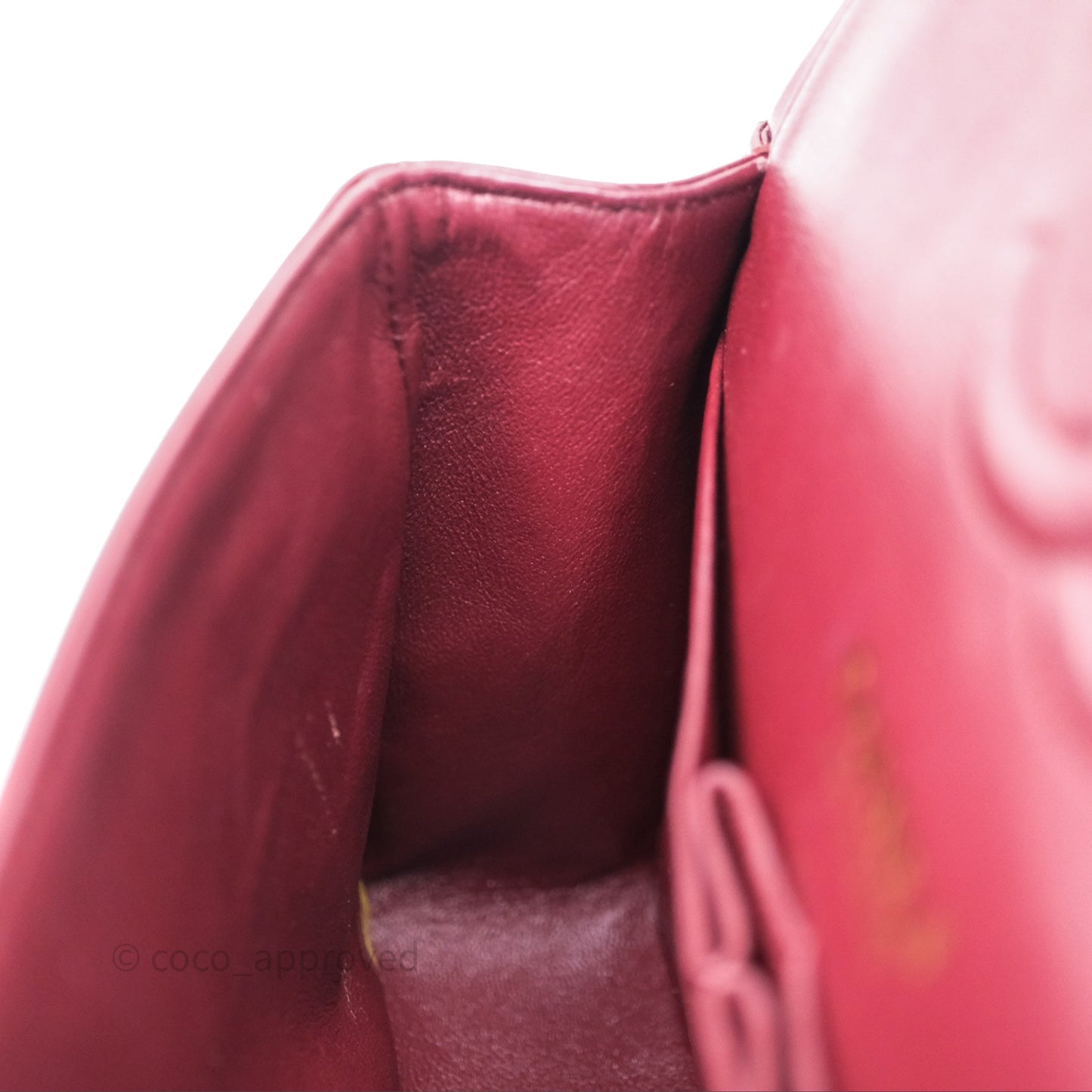 Chanel Classic M/L Medium Flap Quilted Burgundy Lambskin Gold Hardware