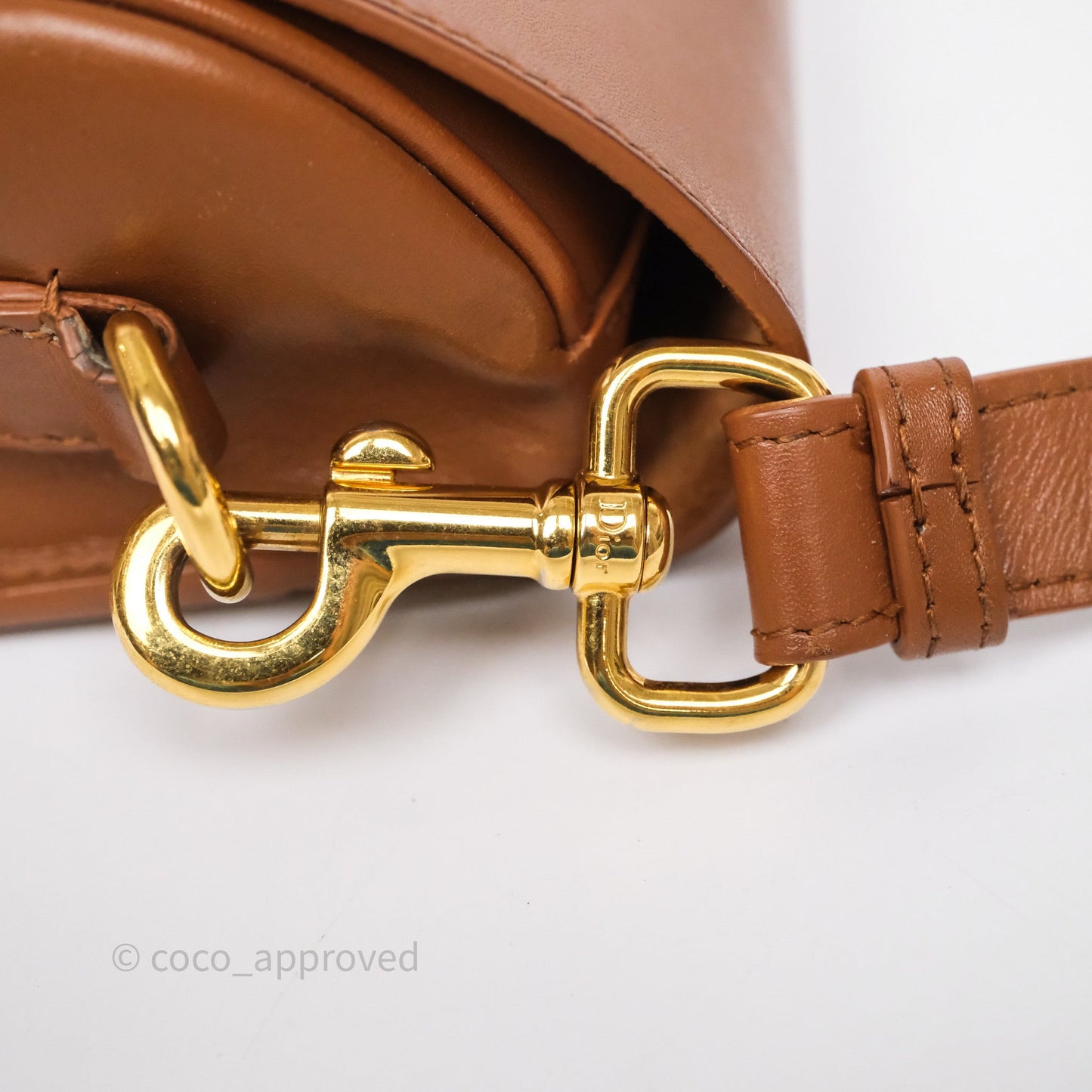 Christian Dior Medium Bobby Bag Brown Calfskin Gold Hardware
