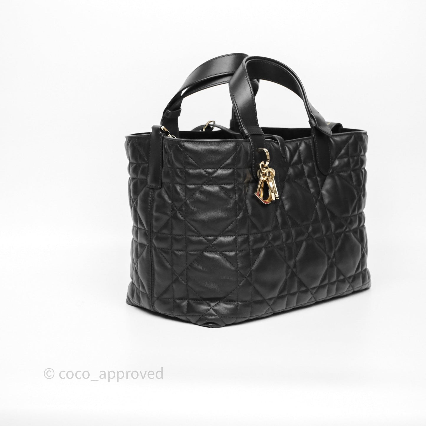Christian Dior Medium Dior Toujours Bag Black Macrocannage Calfskin