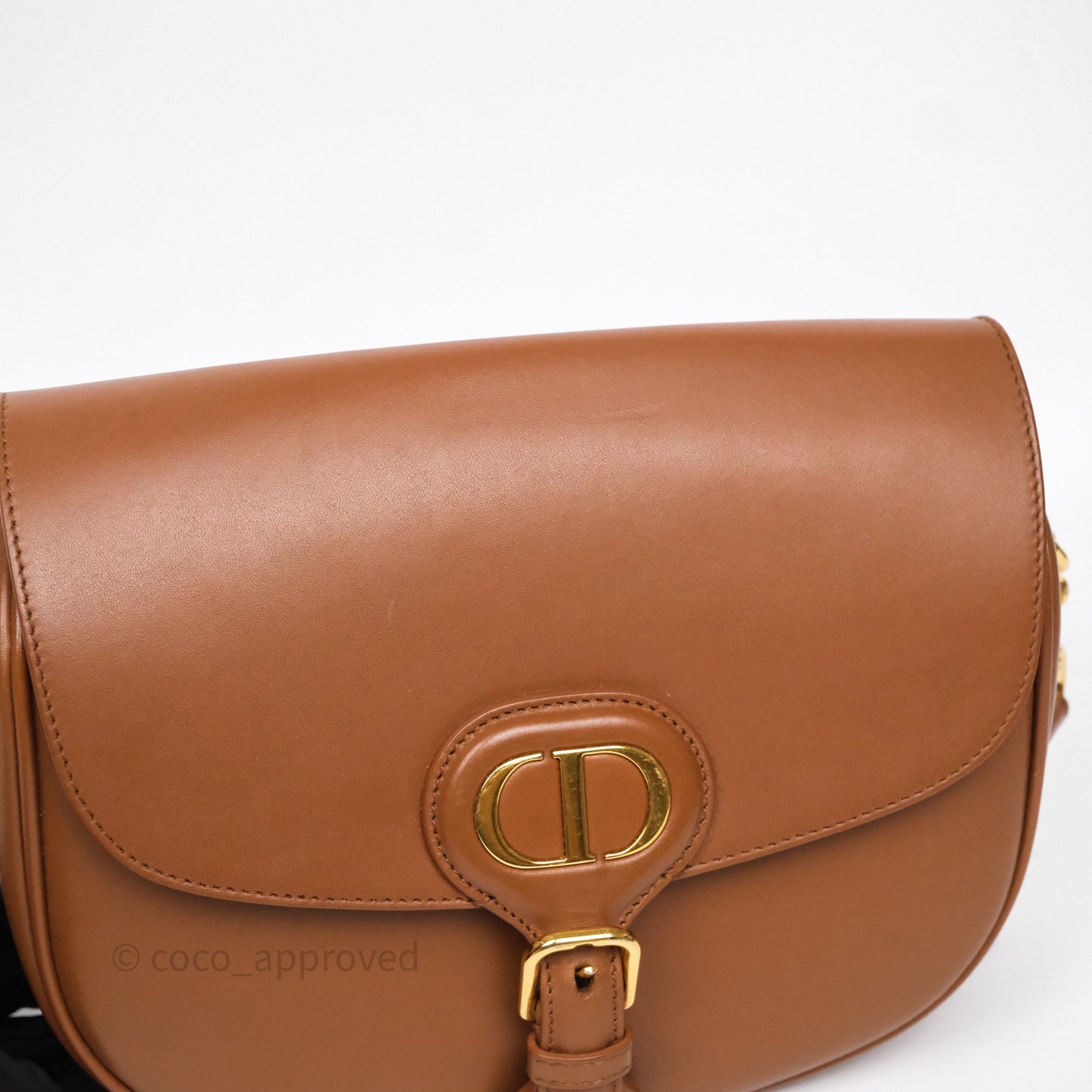 Christian Dior Medium Bobby Bag Brown Calfskin Gold Hardware