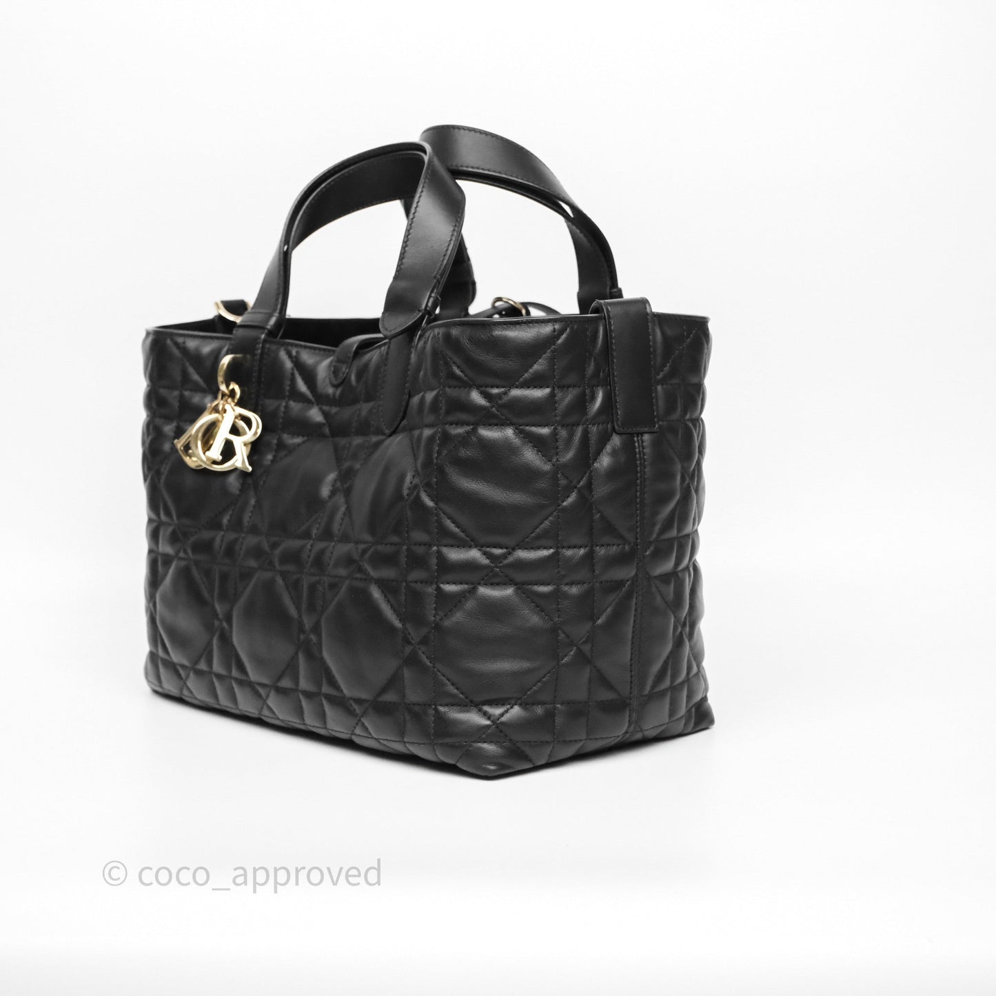 Christian Dior Medium Dior Toujours Bag Black Macrocannage Calfskin