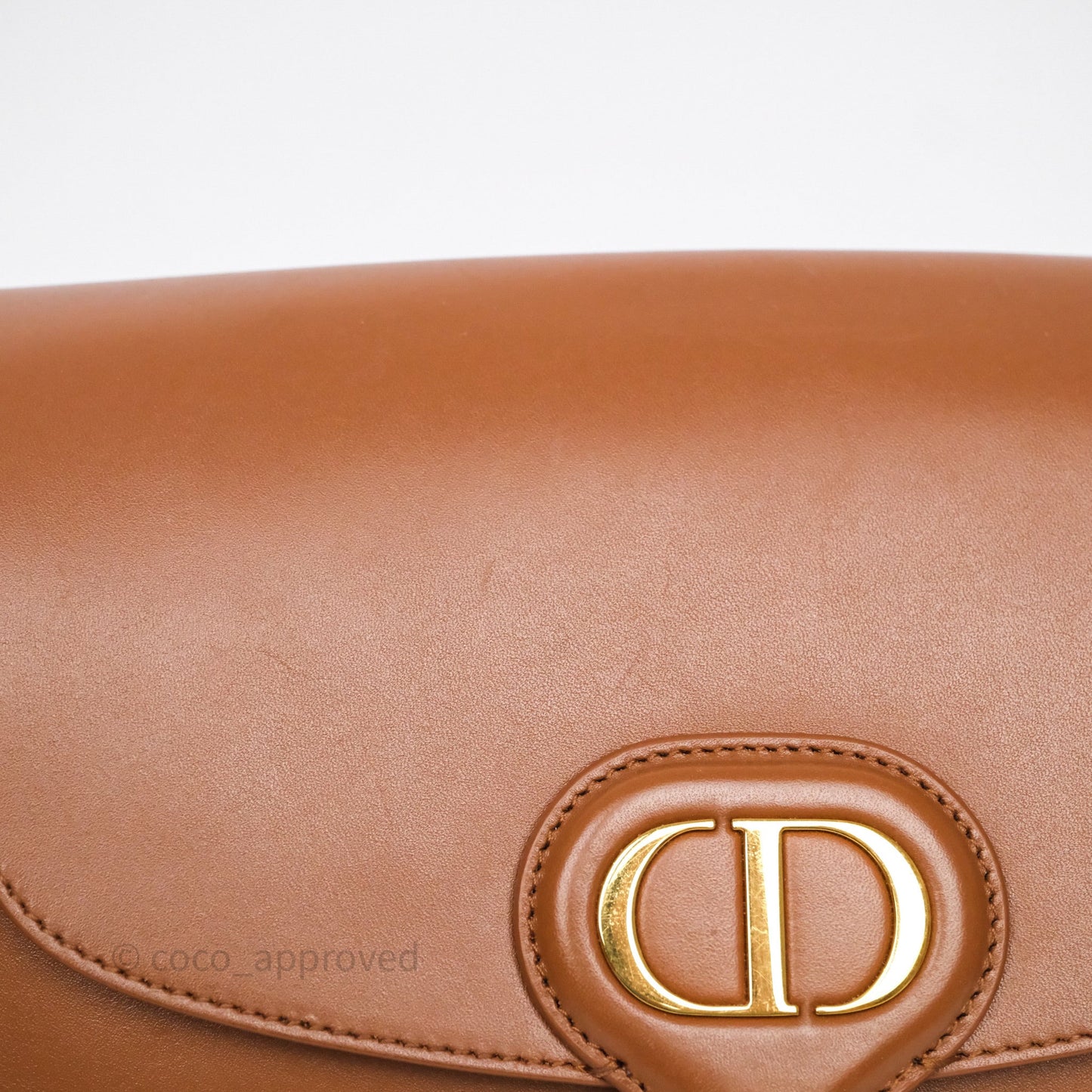 Christian Dior Medium Bobby Bag Brown Calfskin Gold Hardware