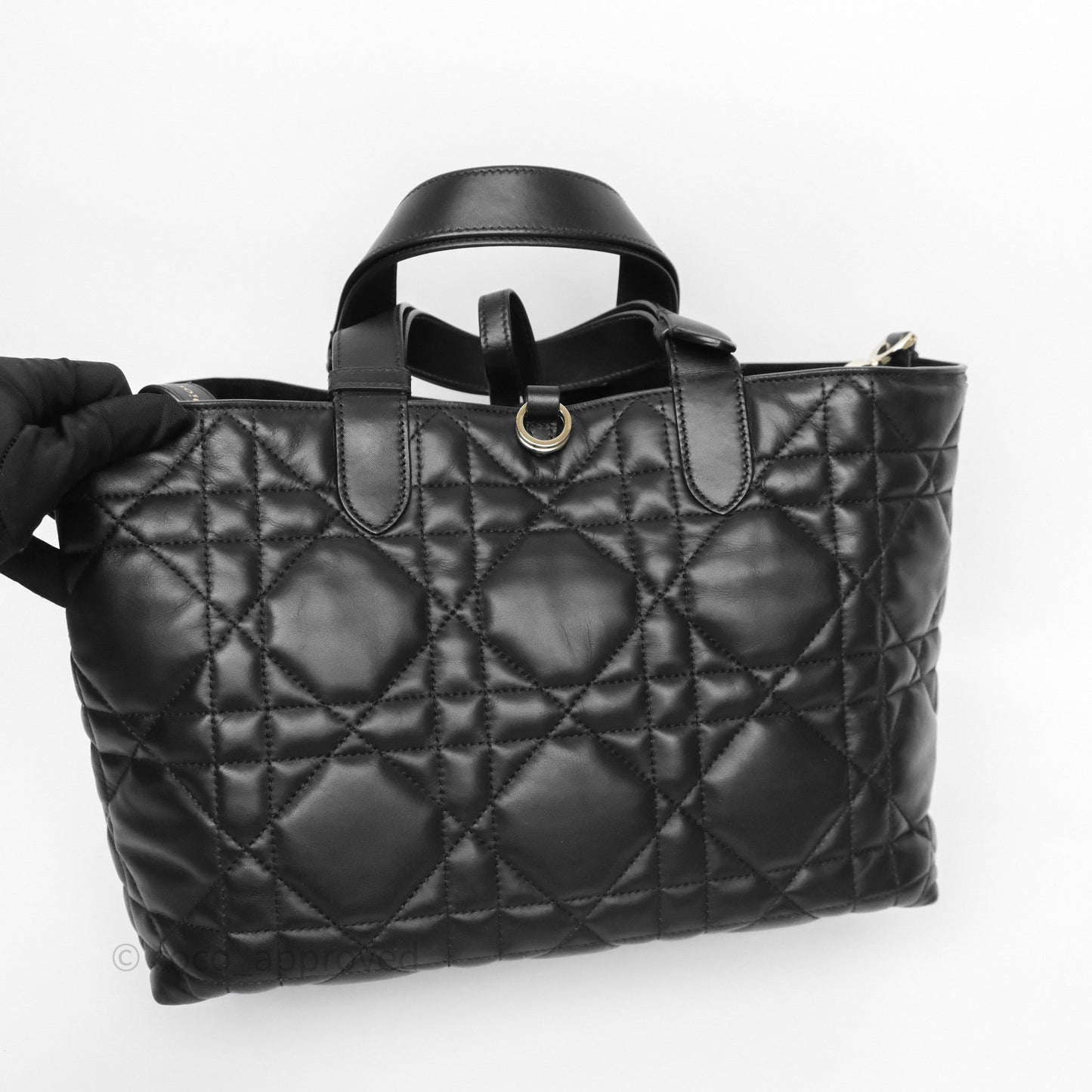 Christian Dior Medium Dior Toujours Bag Black Macrocannage Calfskin