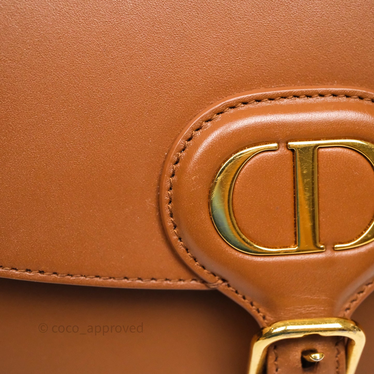 Christian Dior Medium Bobby Bag Brown Calfskin Gold Hardware