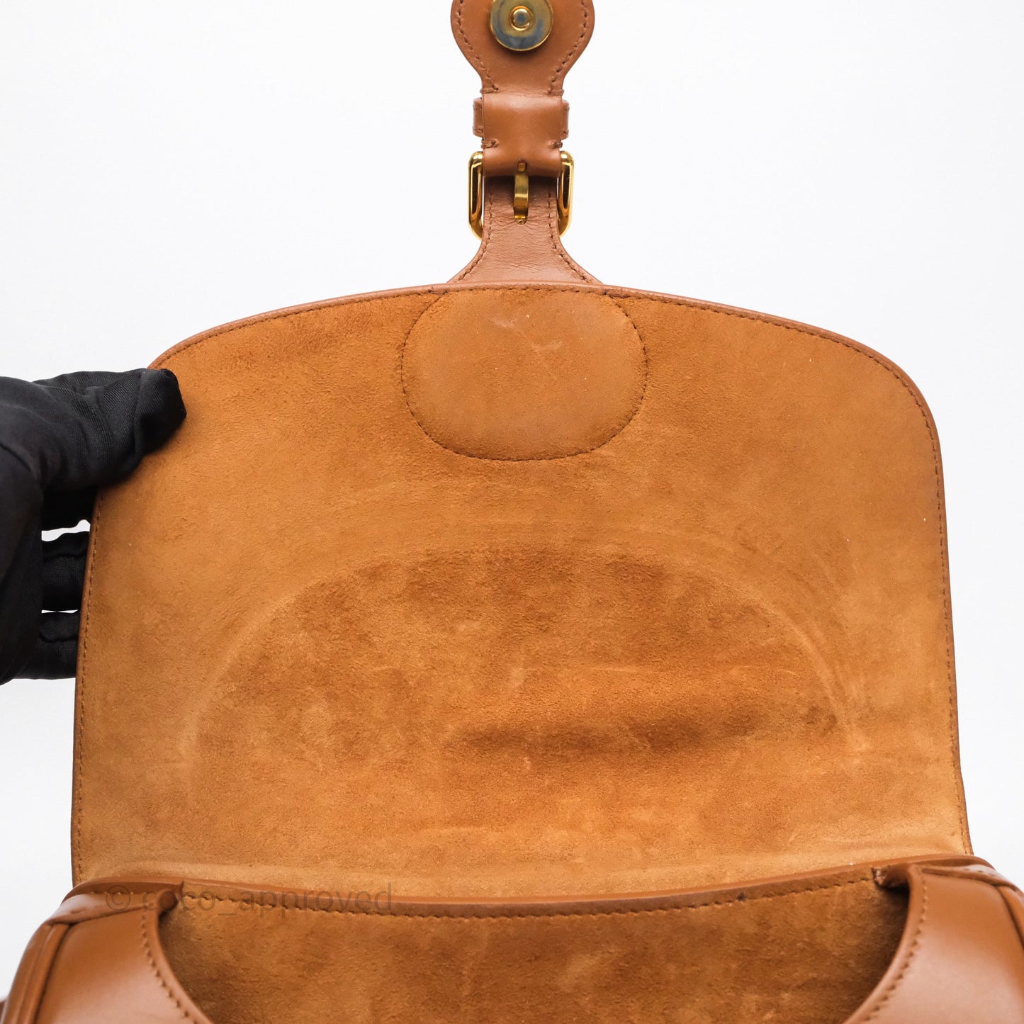 Christian Dior Medium Bobby Bag Brown Calfskin Gold Hardware