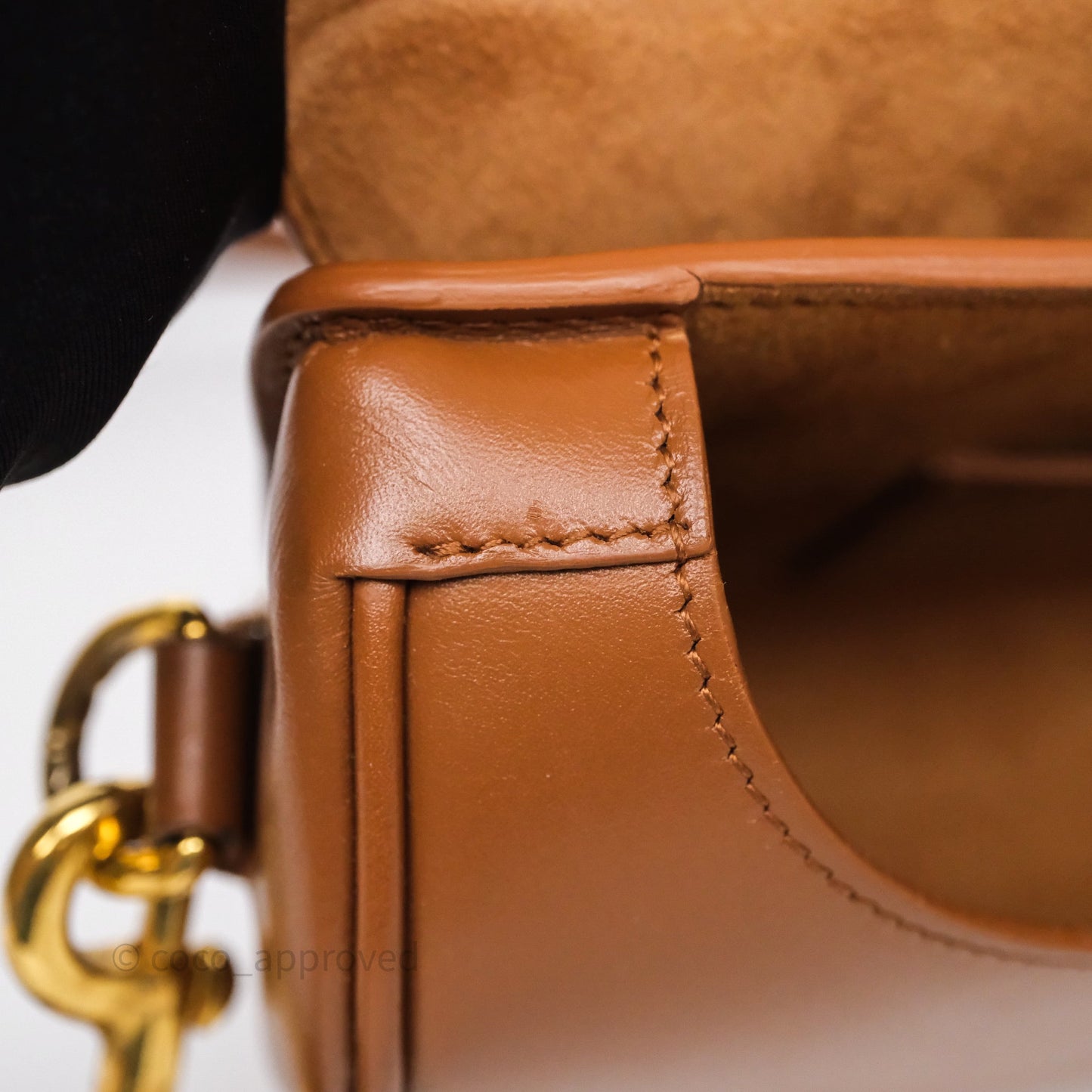 Christian Dior Medium Bobby Bag Brown Calfskin Gold Hardware