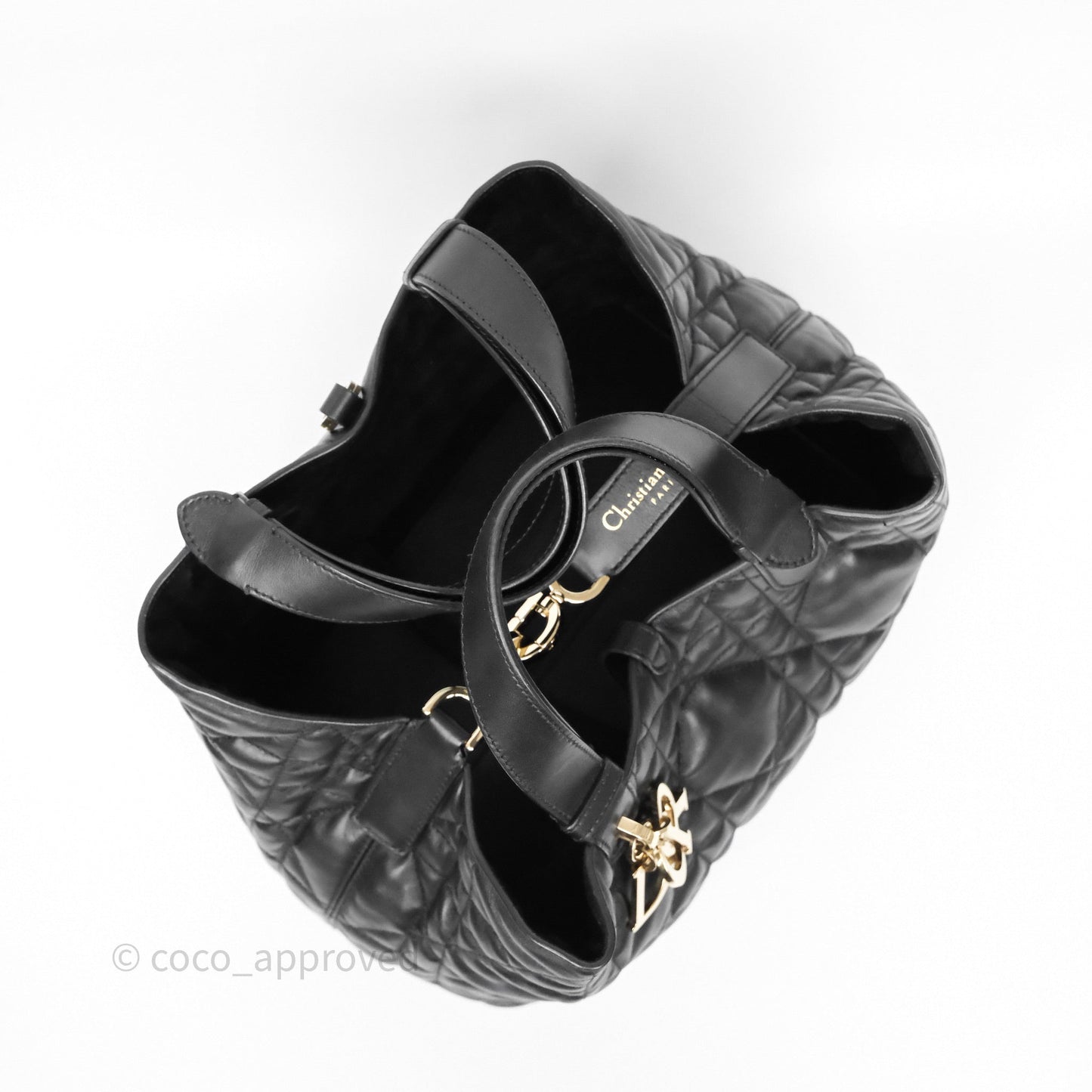 Christian Dior Medium Dior Toujours Bag Black Macrocannage Calfskin
