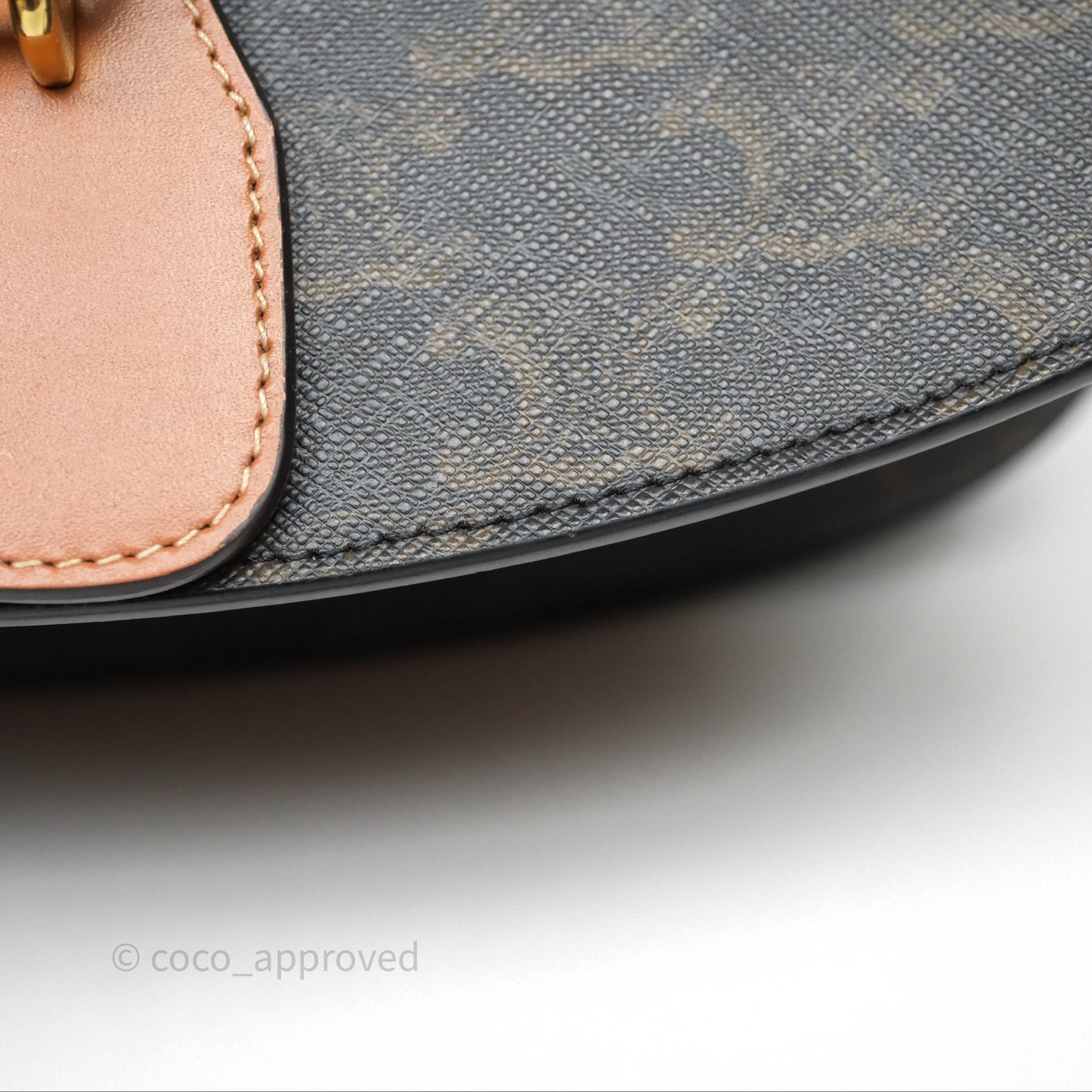 Celine Clutch on Strap Tabou Triomphe Canvas Tan Calfskin
