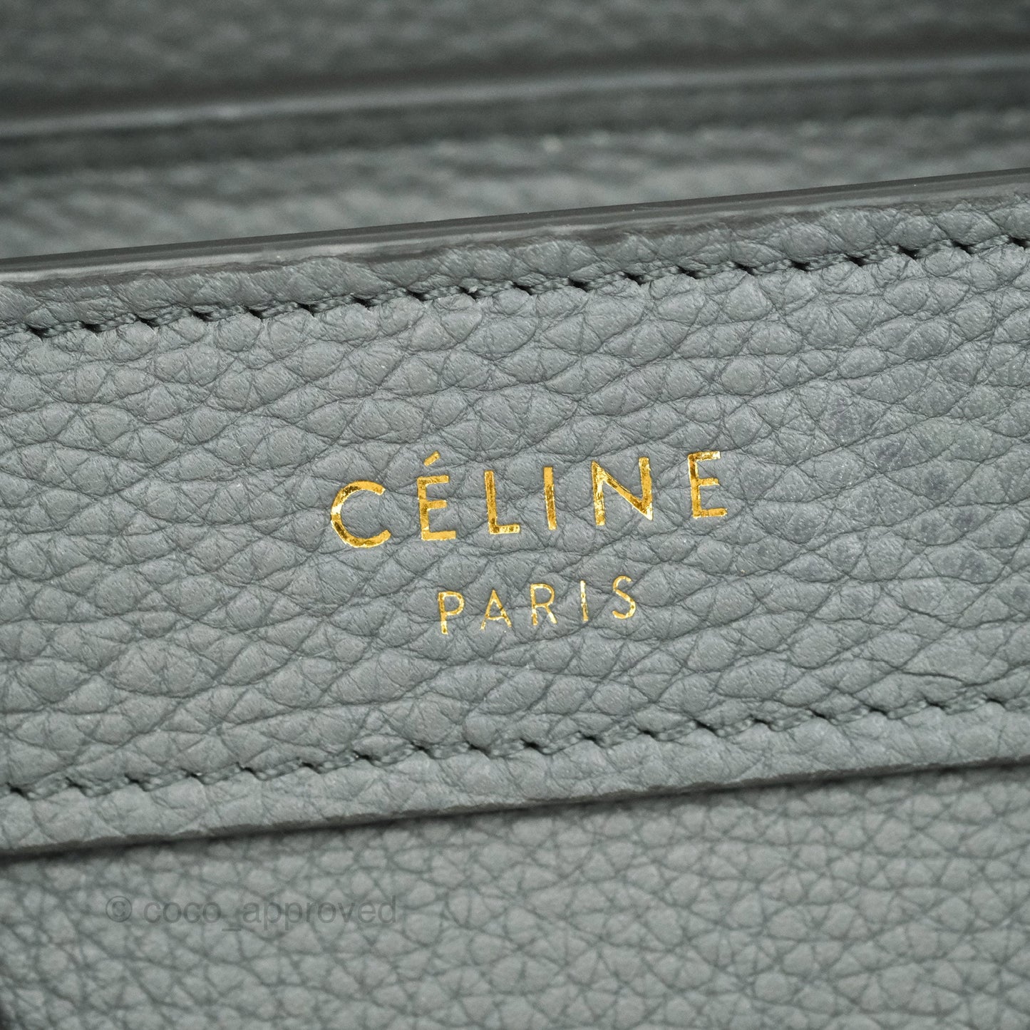 Celine Nano Luggage Grey Grained Calfskin Gold Hardware