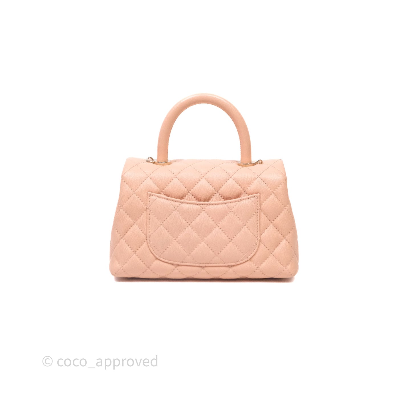 Chanel Small Coco Handle Quilted Pink Clair Caviar Gold Hardware