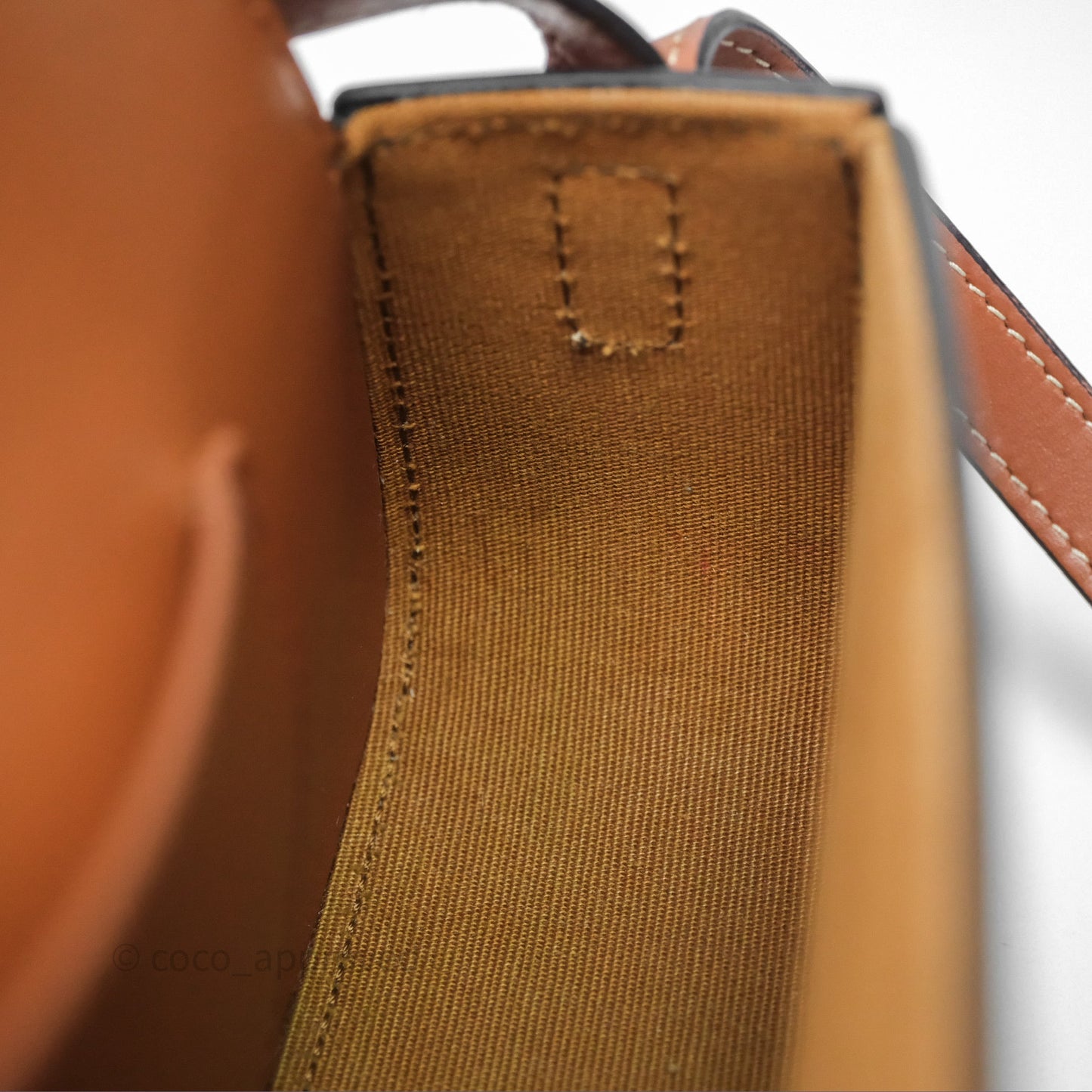 Celine Clutch on Strap Tabou Triomphe Canvas Tan Calfskin