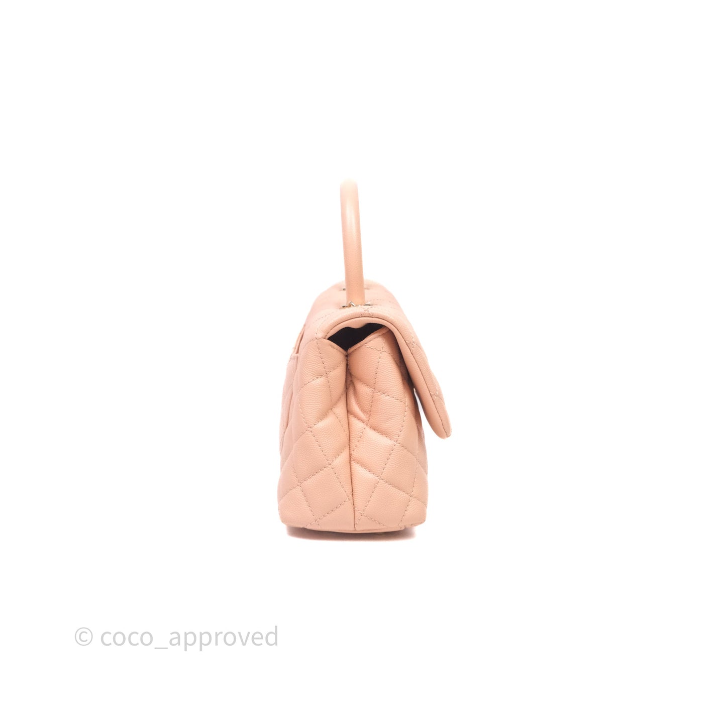 Chanel Small Coco Handle Quilted Pink Clair Caviar Gold Hardware