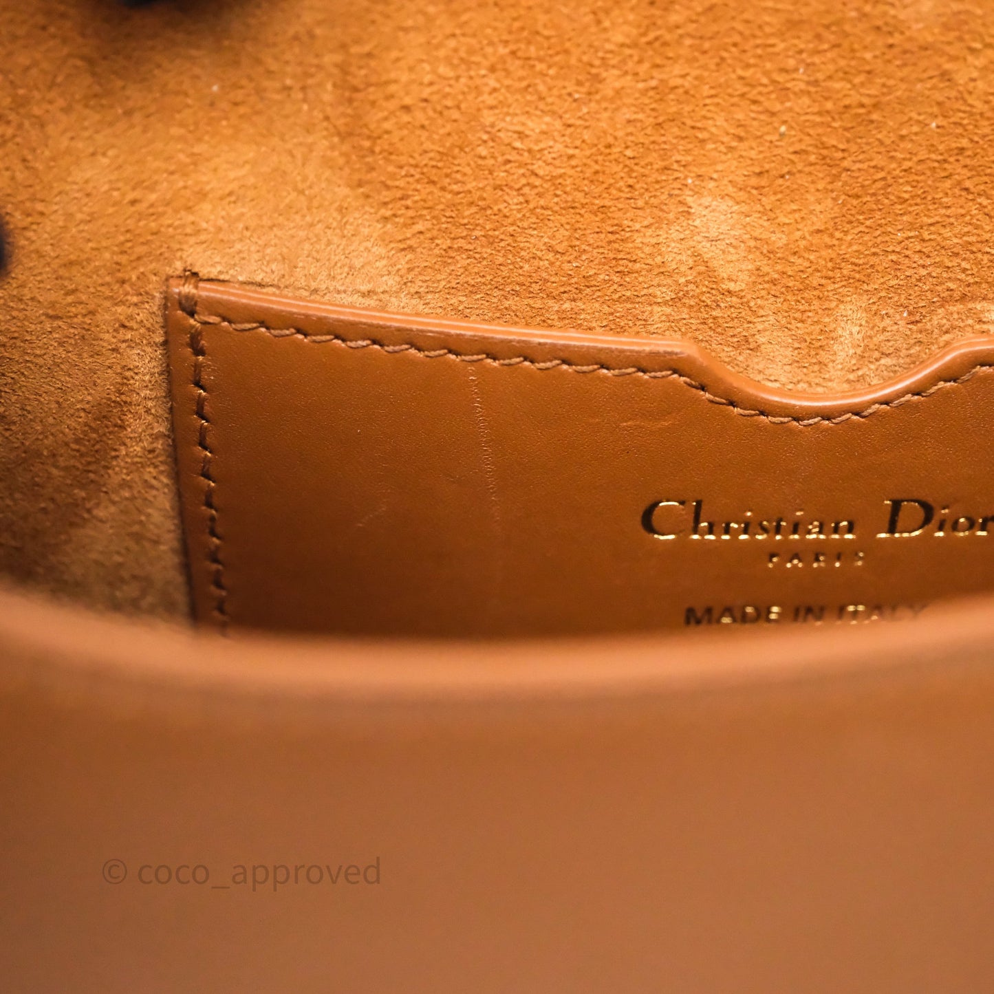 Christian Dior Medium Bobby Bag Brown Calfskin Gold Hardware