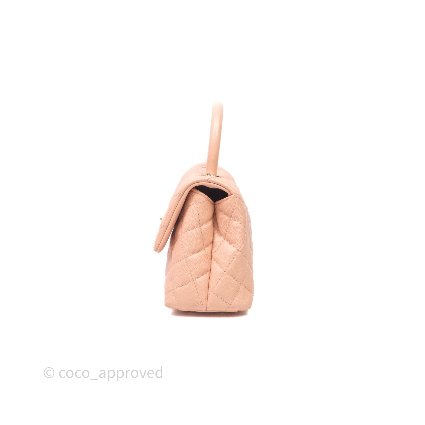 Chanel Small Coco Handle Quilted Pink Clair Caviar Gold Hardware