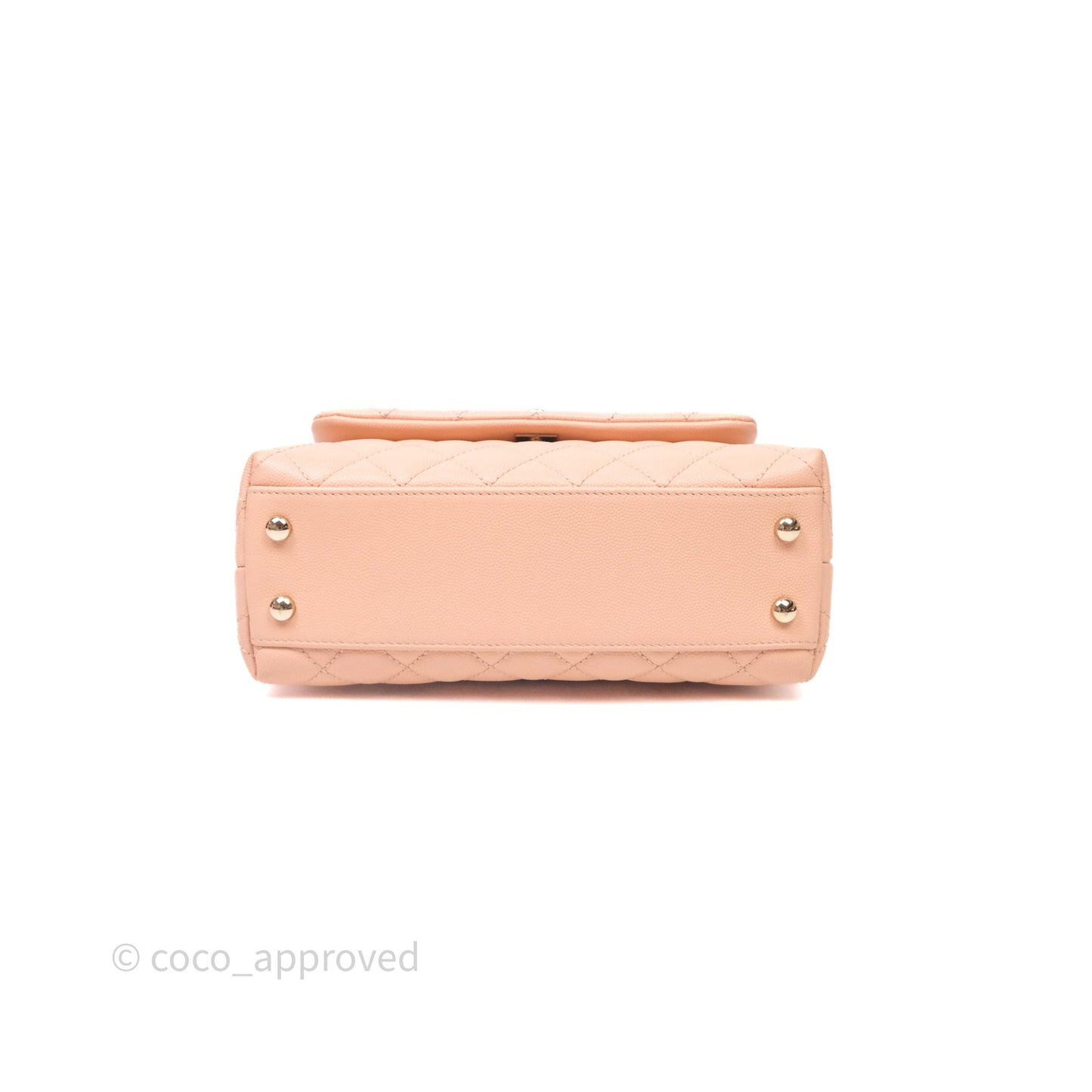 Chanel Small Coco Handle Quilted Pink Clair Caviar Gold Hardware