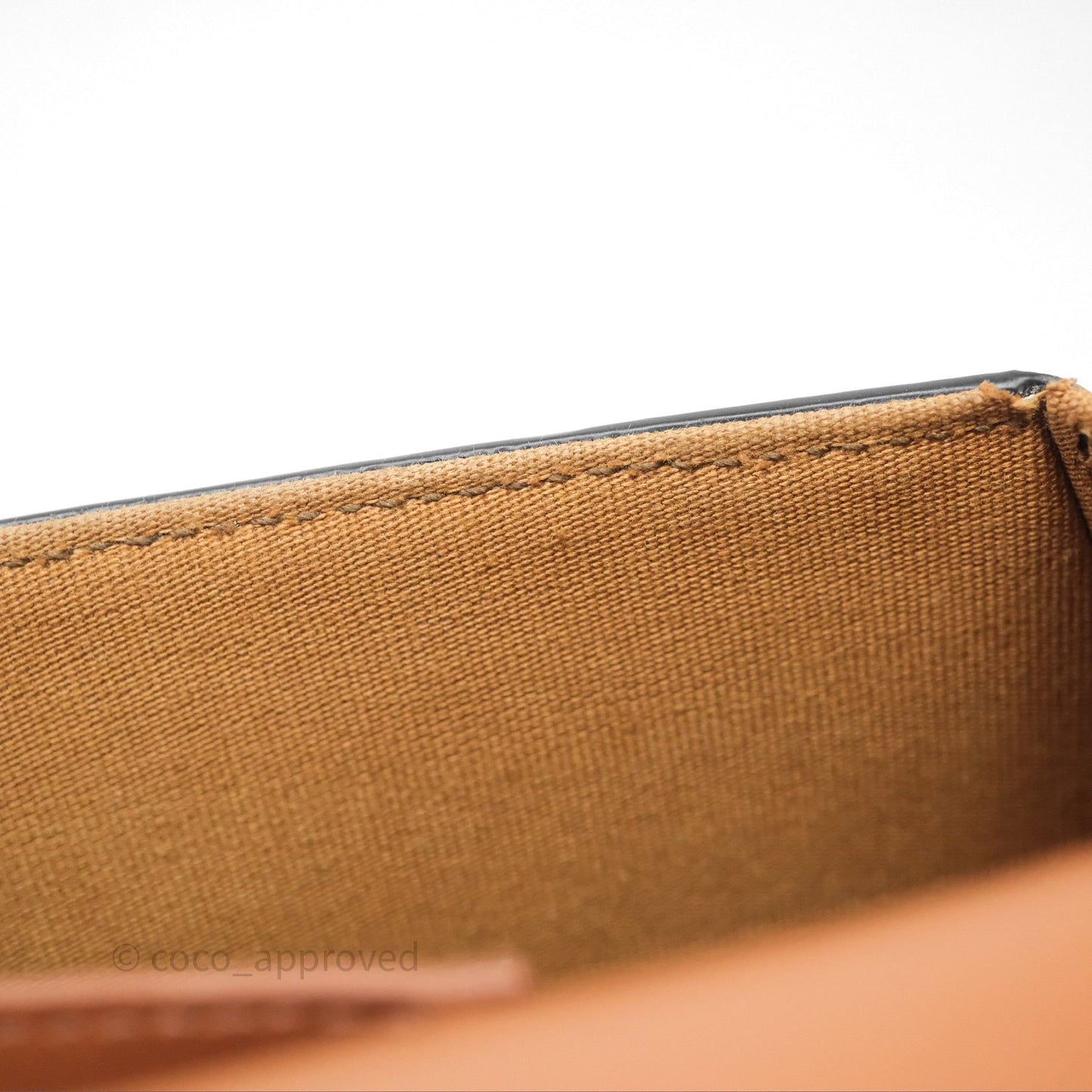 Celine Clutch on Strap Tabou Triomphe Canvas Tan Calfskin