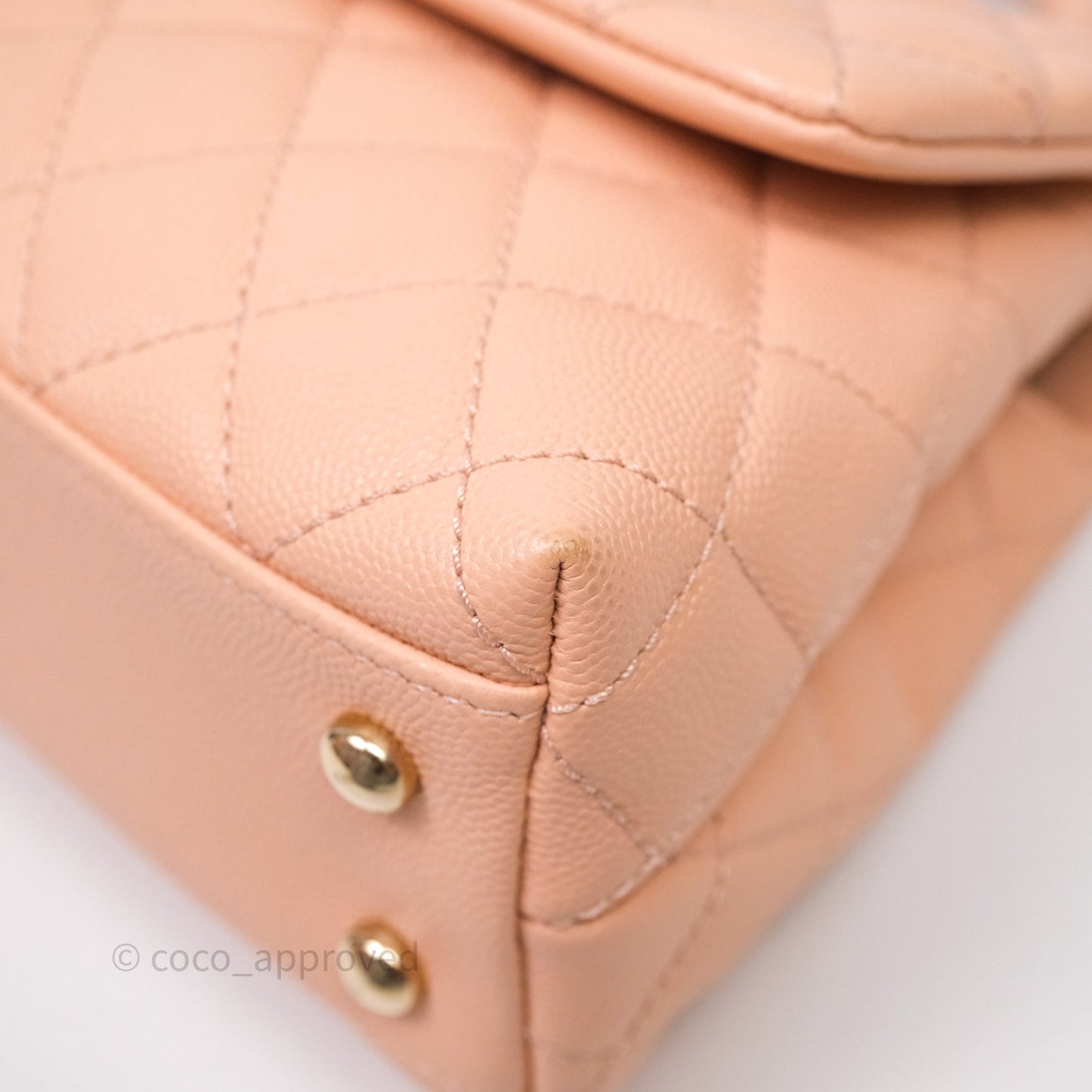 Chanel Small Coco Handle Quilted Pink Clair Caviar Gold Hardware