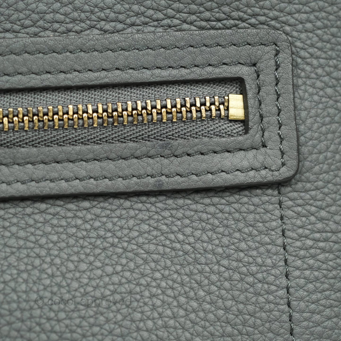 Celine Nano Luggage Grey Grained Calfskin Gold Hardware