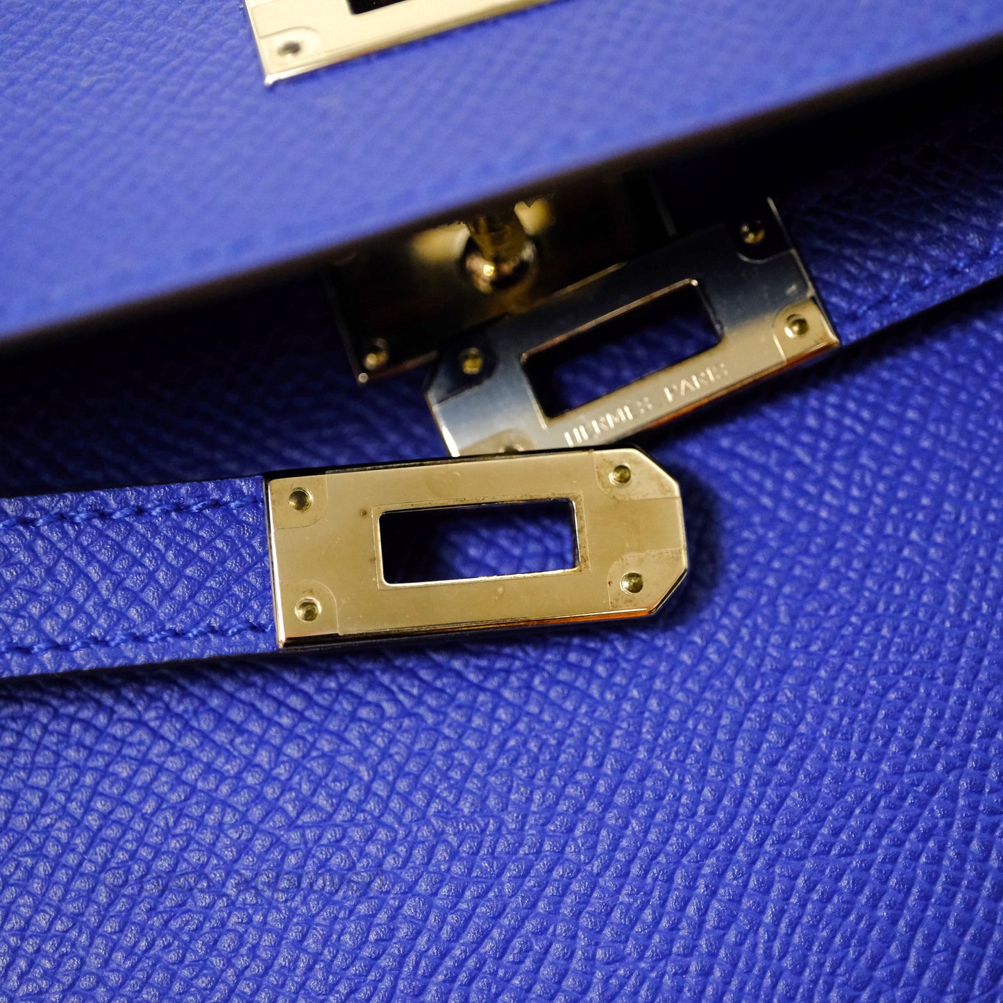 Hermès Kelly Wallet Bleu Électrique 7T Epsom Palladium Hardware