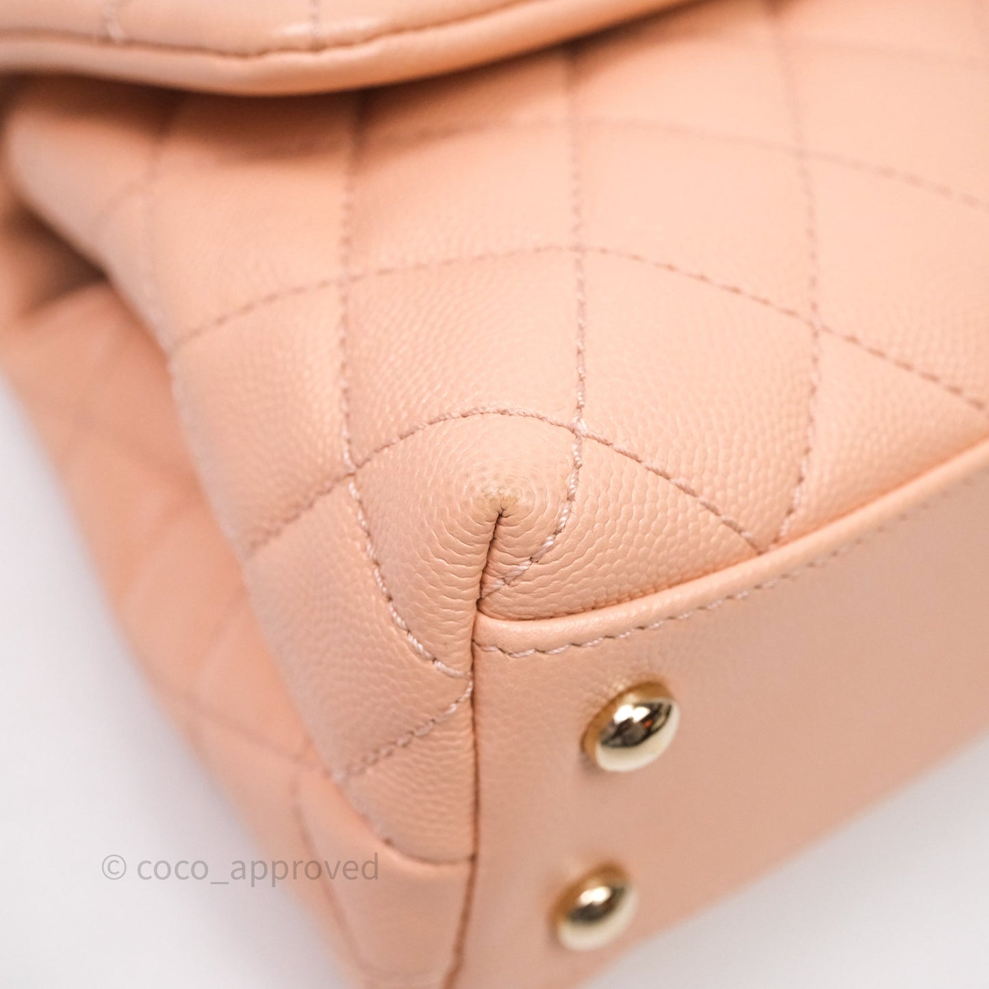 Chanel Small Coco Handle Quilted Pink Clair Caviar Gold Hardware
