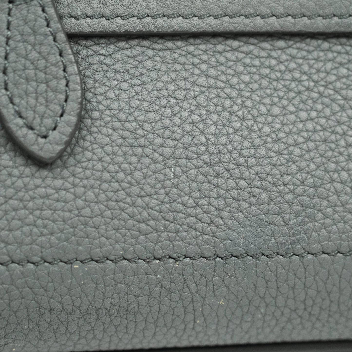 Celine Nano Luggage Grey Grained Calfskin Gold Hardware