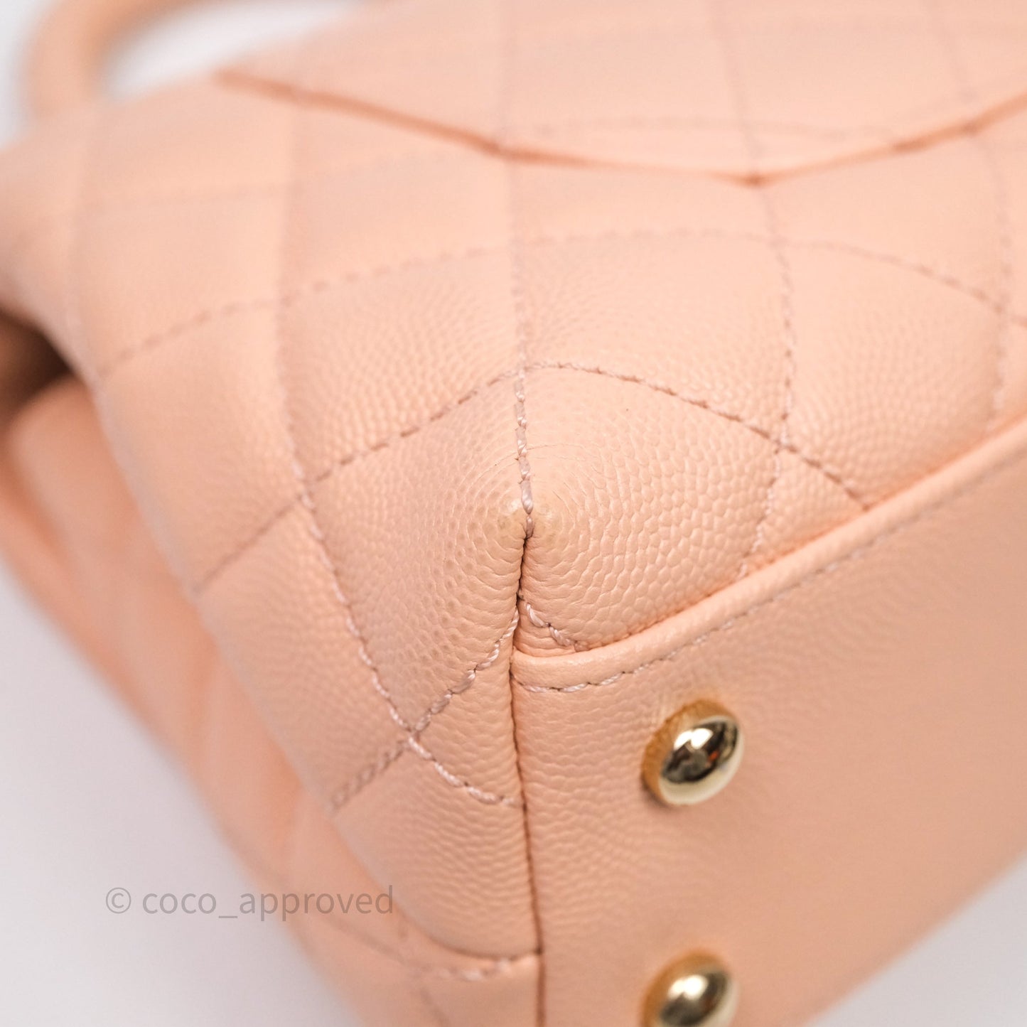 Chanel Small Coco Handle Quilted Pink Clair Caviar Gold Hardware