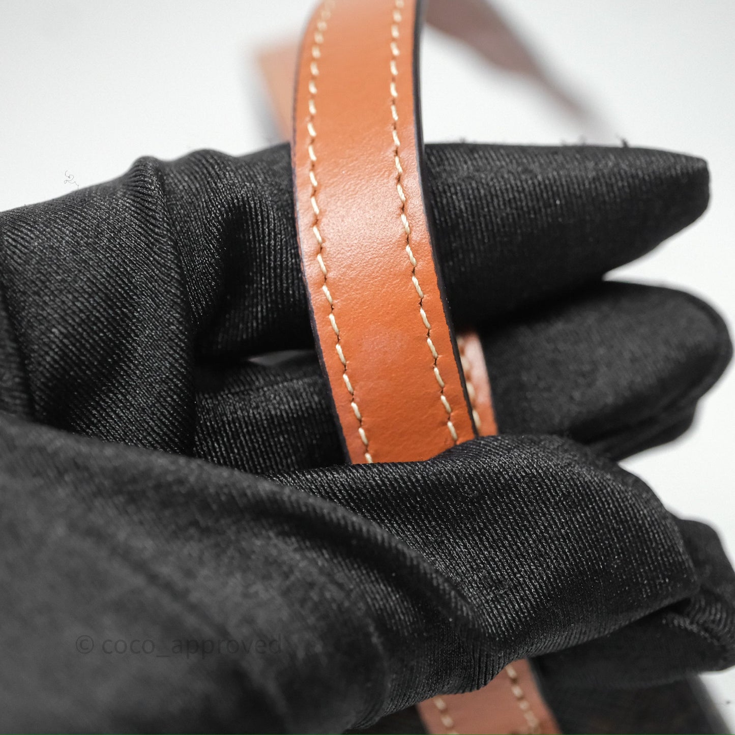 Celine Clutch on Strap Tabou Triomphe Canvas Tan Calfskin