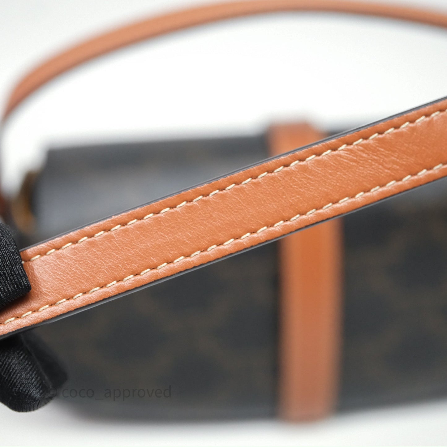Celine Clutch on Strap Tabou Triomphe Canvas Tan Calfskin