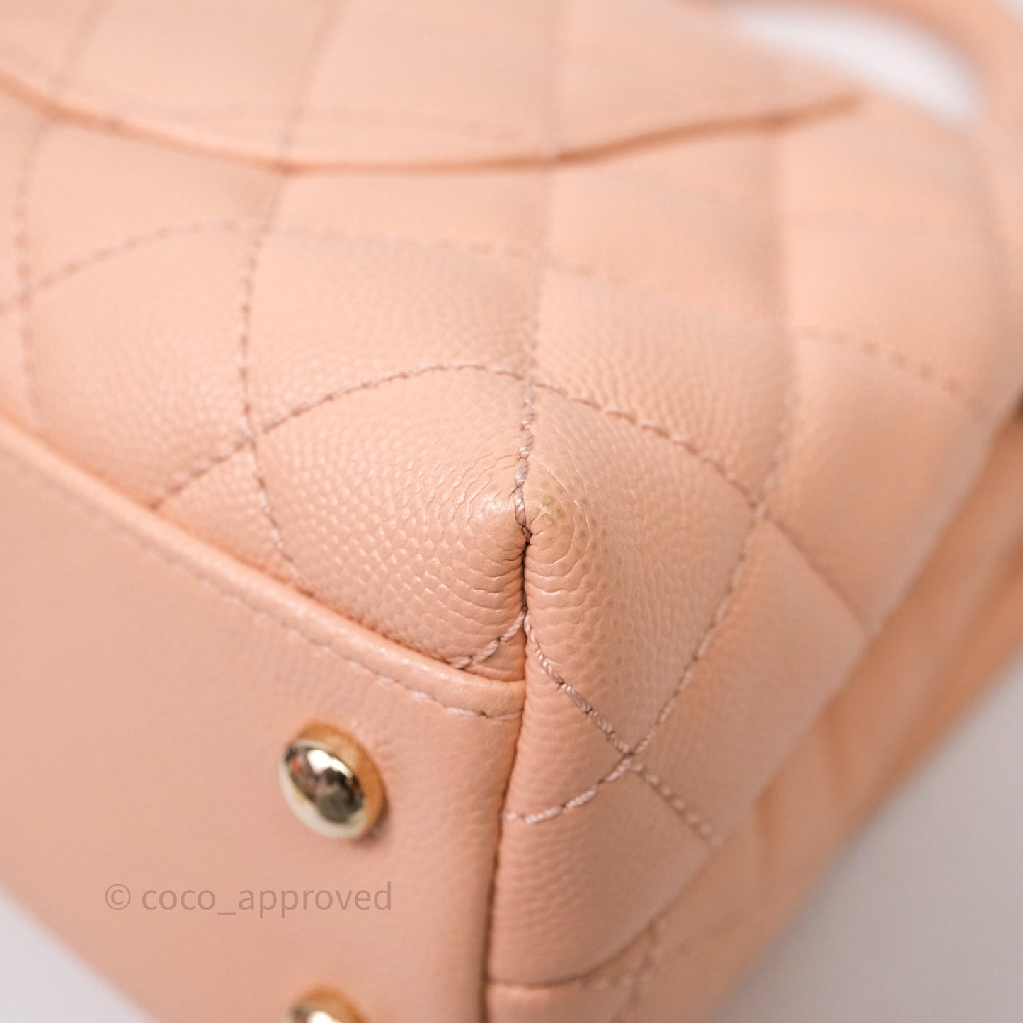 Chanel Small Coco Handle Quilted Pink Clair Caviar Gold Hardware
