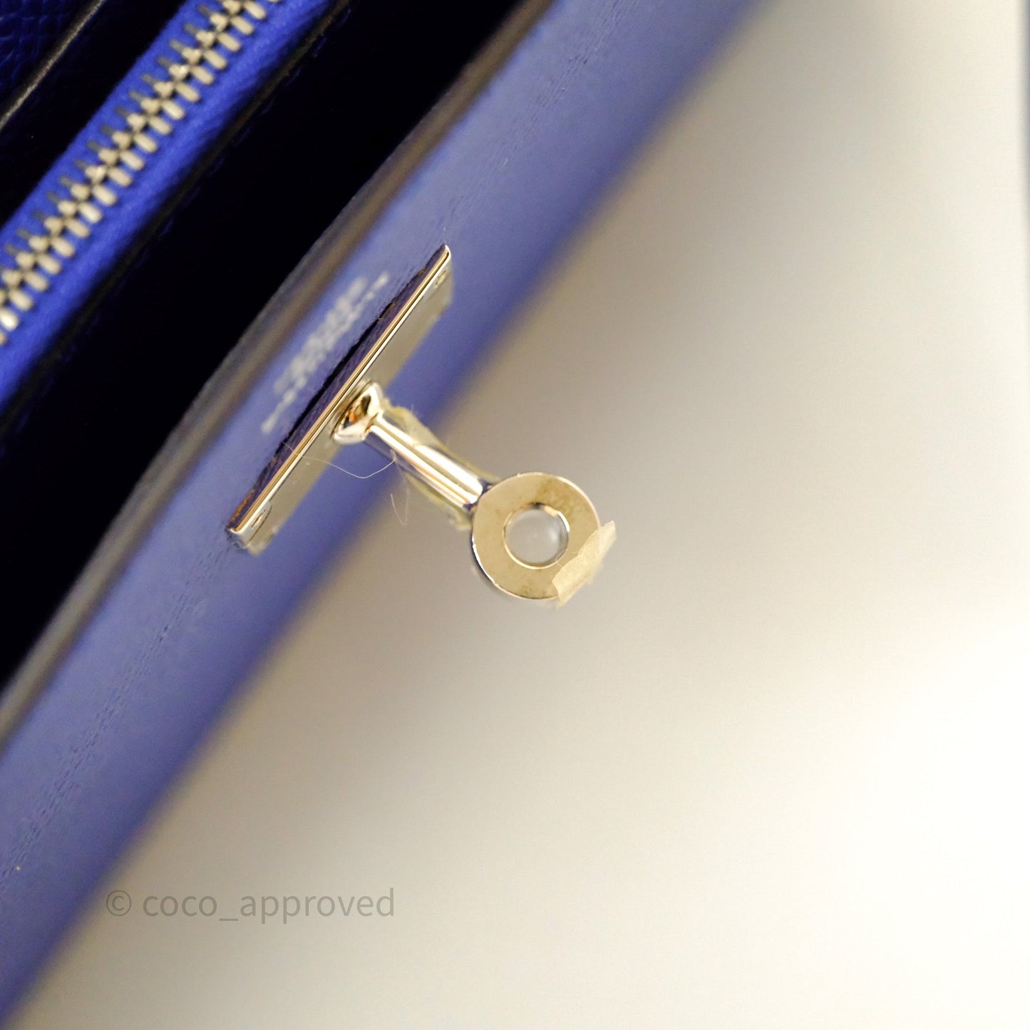 Hermès Kelly Wallet Bleu Électrique 7T Epsom Palladium Hardware