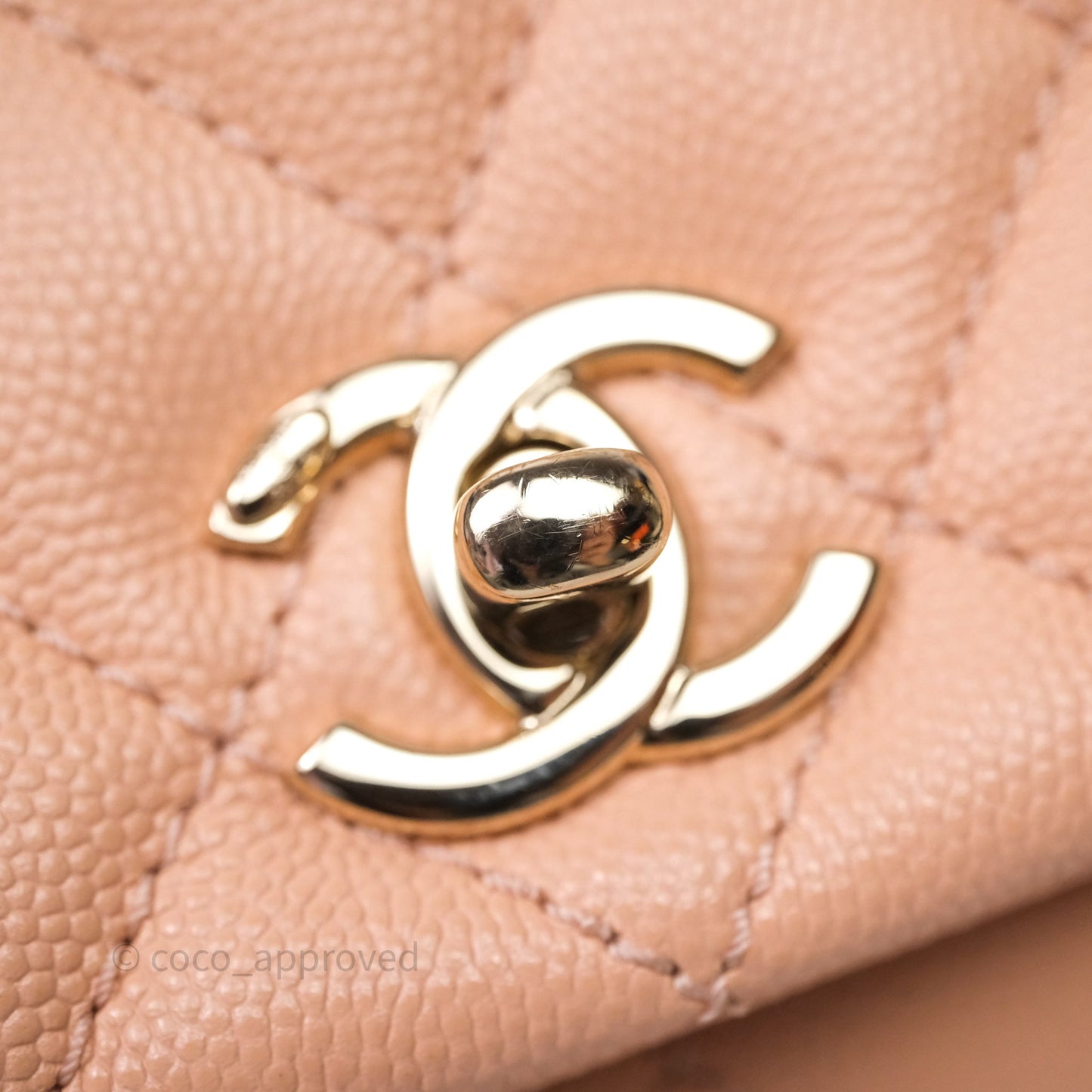 Chanel Small Coco Handle Quilted Pink Clair Caviar Gold Hardware