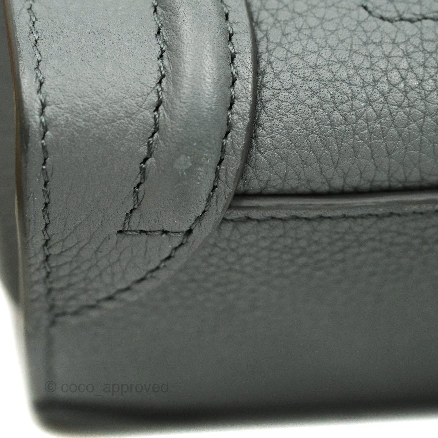 Celine Nano Luggage Grey Grained Calfskin Gold Hardware