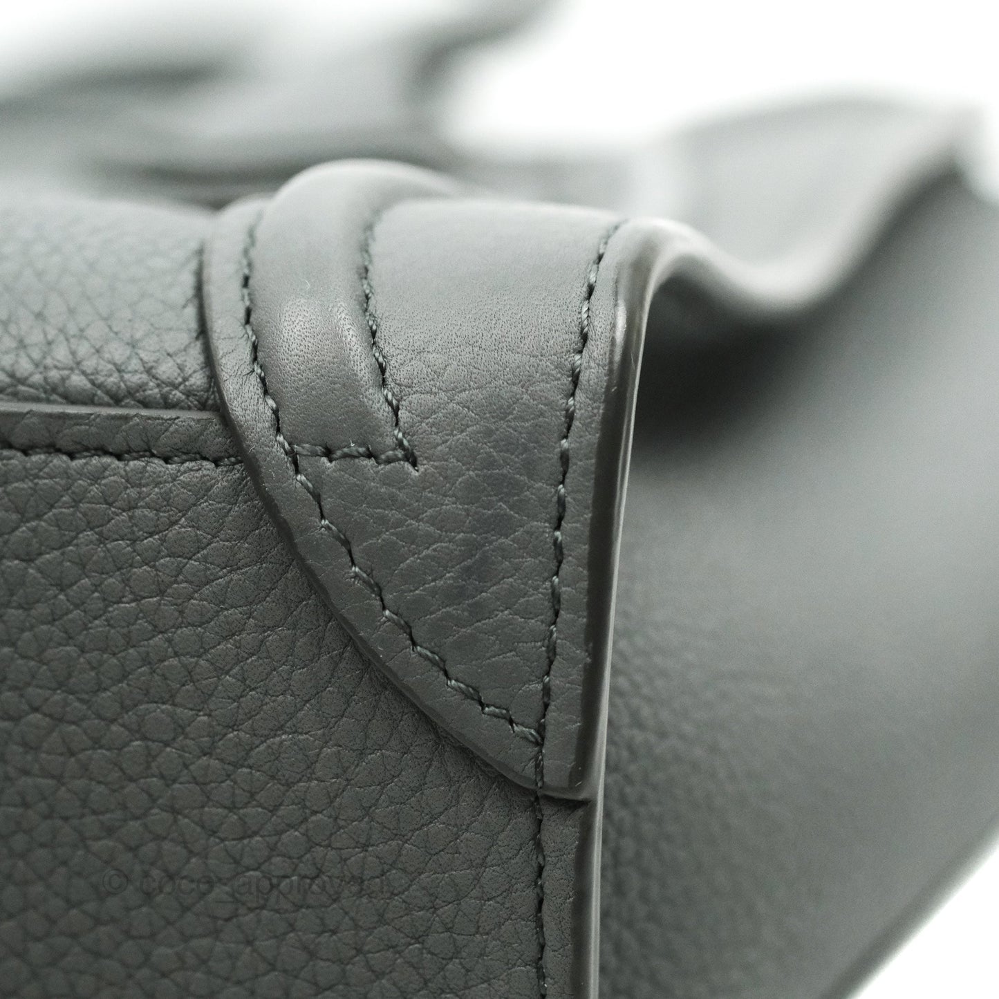 Celine Nano Luggage Grey Grained Calfskin Gold Hardware