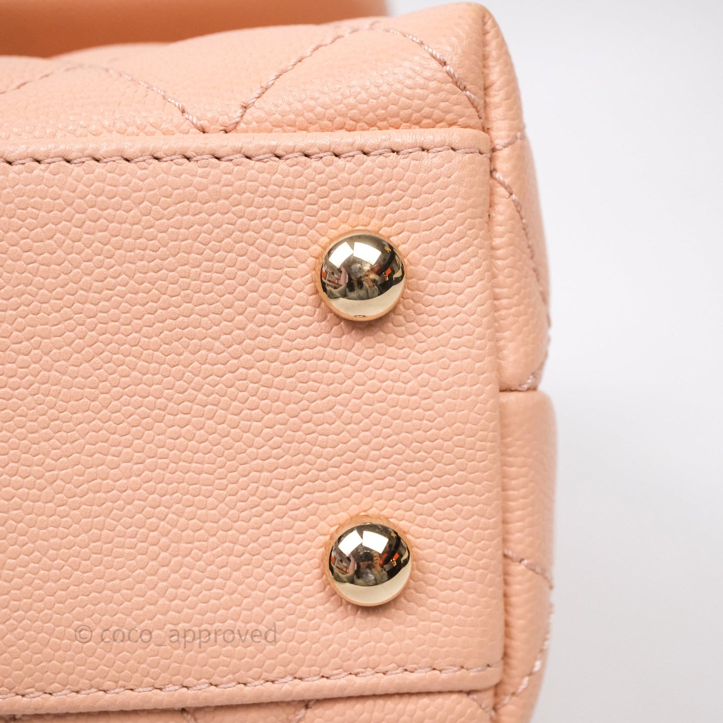 Chanel Small Coco Handle Quilted Pink Clair Caviar Gold Hardware