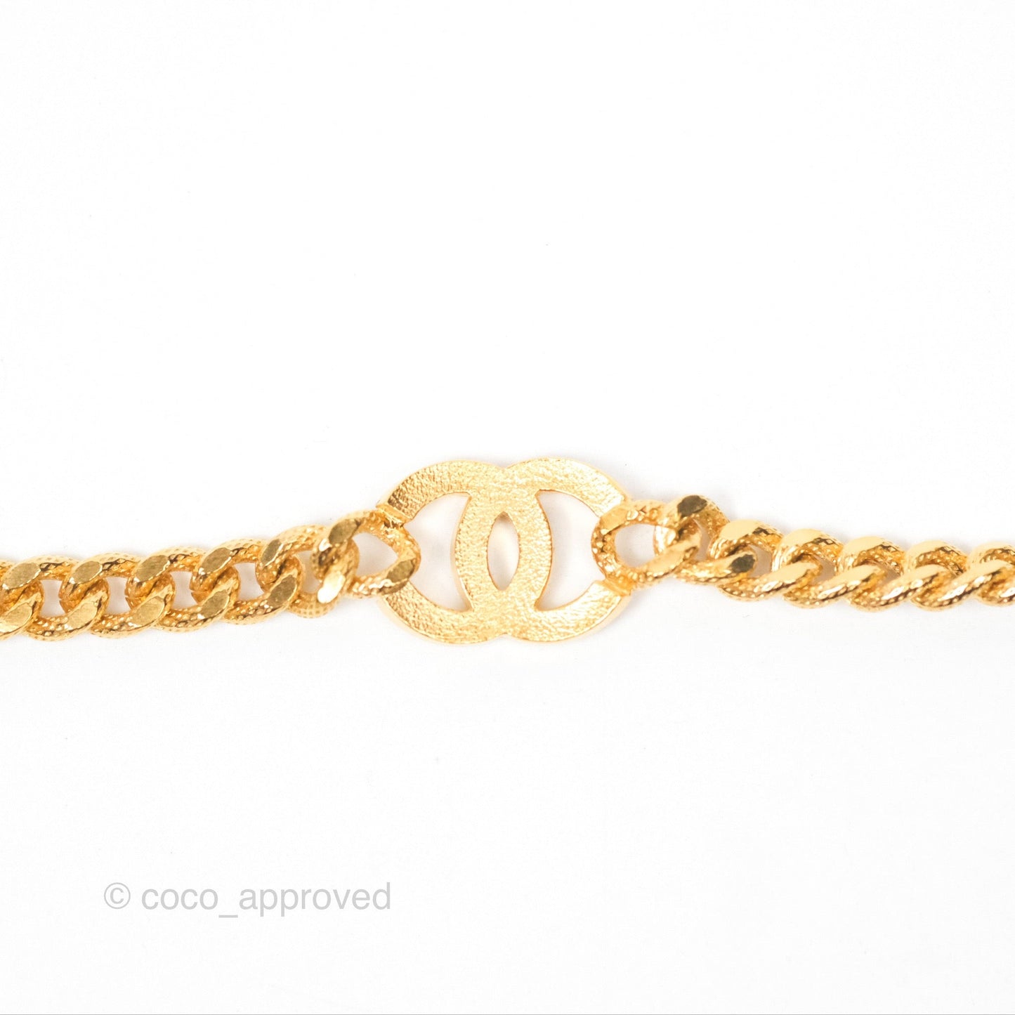Chanel CC Crystals Necklace Choker Gold Tone 22A
