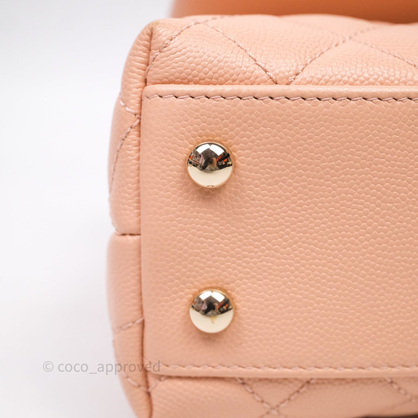 Chanel Small Coco Handle Quilted Pink Clair Caviar Gold Hardware