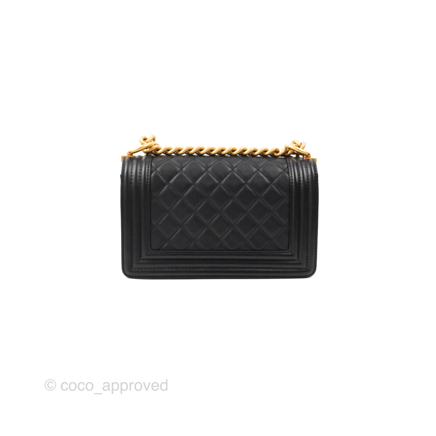 Chanel Small Boy Black Calfskin Gold Hardware