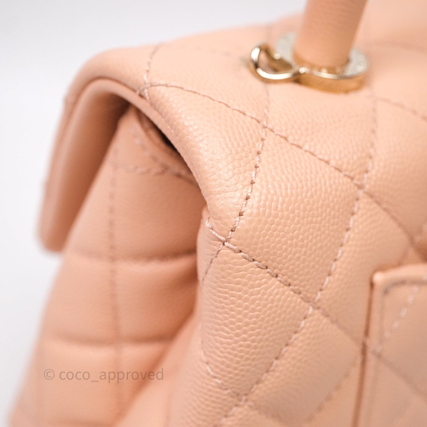 Chanel Small Coco Handle Quilted Pink Clair Caviar Gold Hardware