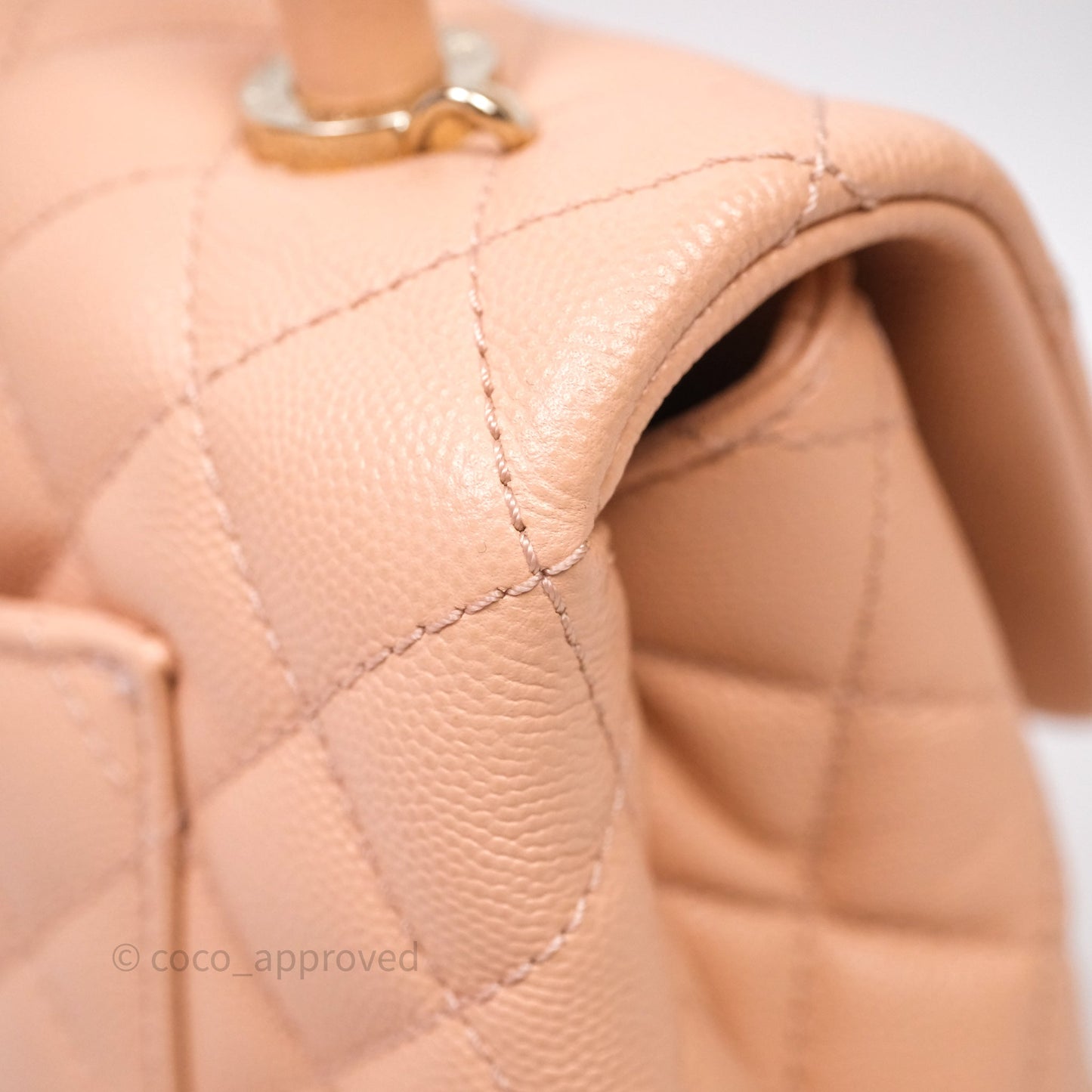 Chanel Small Coco Handle Quilted Pink Clair Caviar Gold Hardware